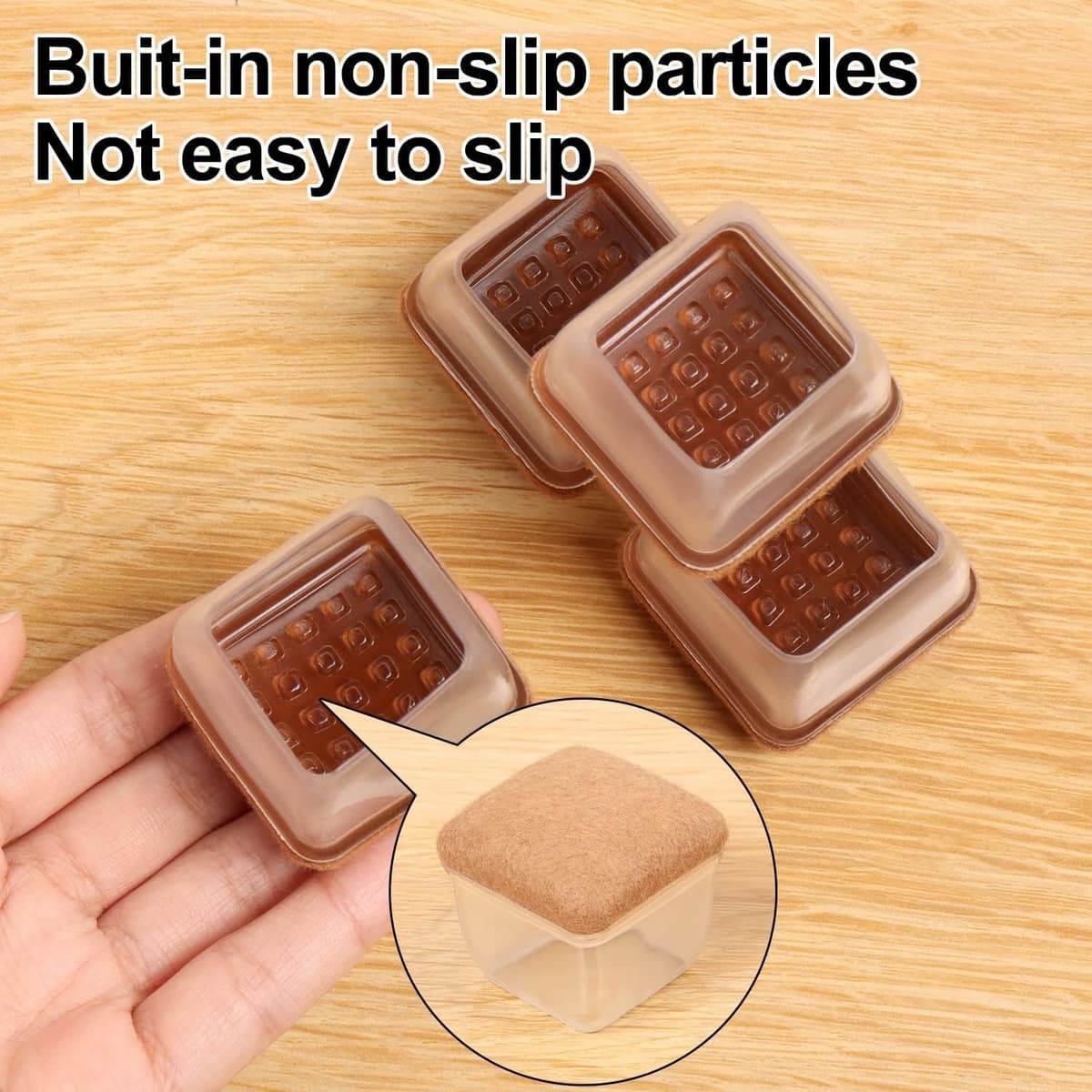 Protectores de Suelo para Patas de Silla 28-37mm, 16 Tapas de Silicona pequeñas para Patas de Silla con Fieltro, Fundas de protección para Patas de Silla de Silicona, Protectores para Patas de Silla — view 2