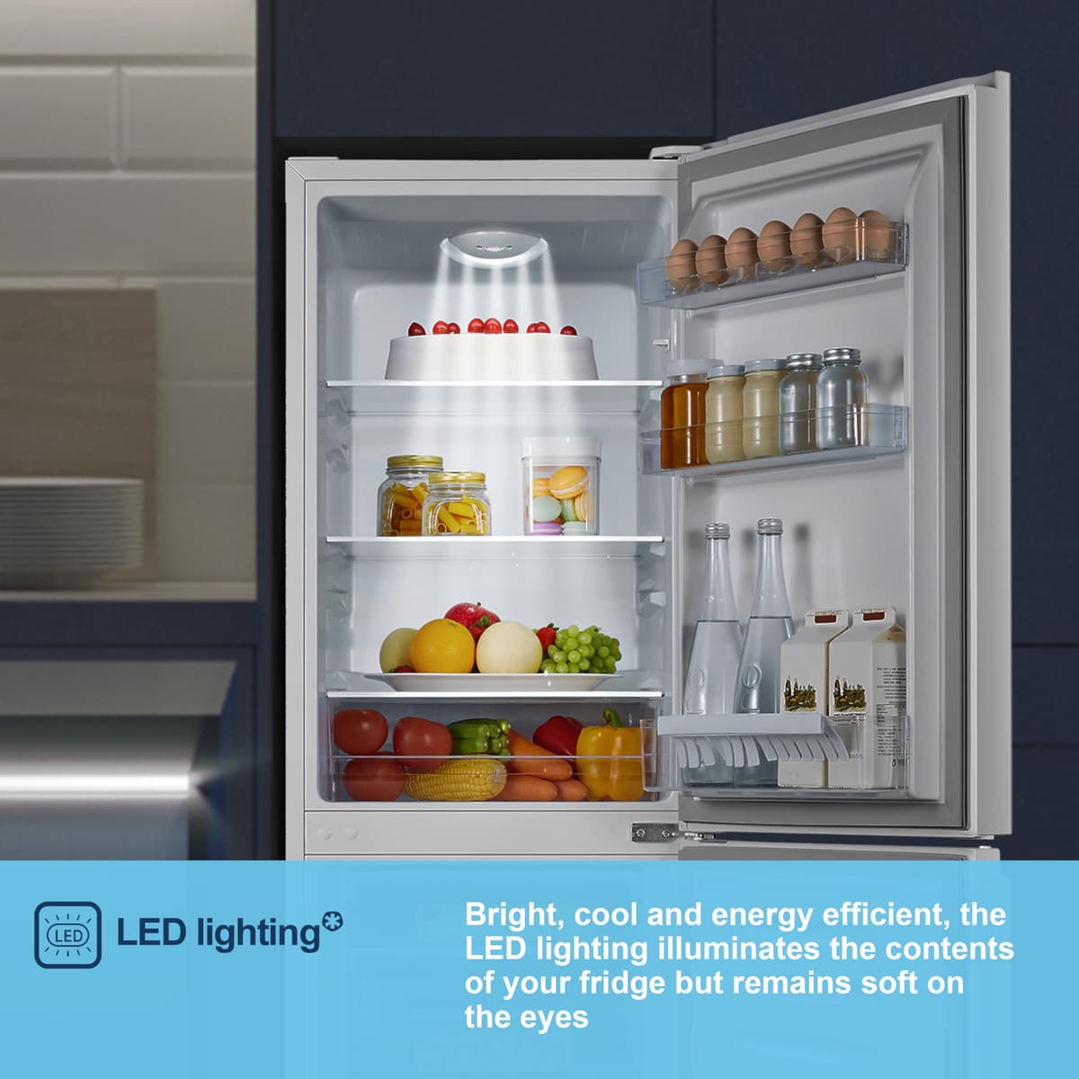 Fridgemaster MC50175A 50cm Freestanding 60/40 Fridge Freezer - 175-litre capacity with Crisper box - Reversible Door - 4 Star Freezer Rating - LED Lighting -Mechanical Control- White - Energy Class E — view 5