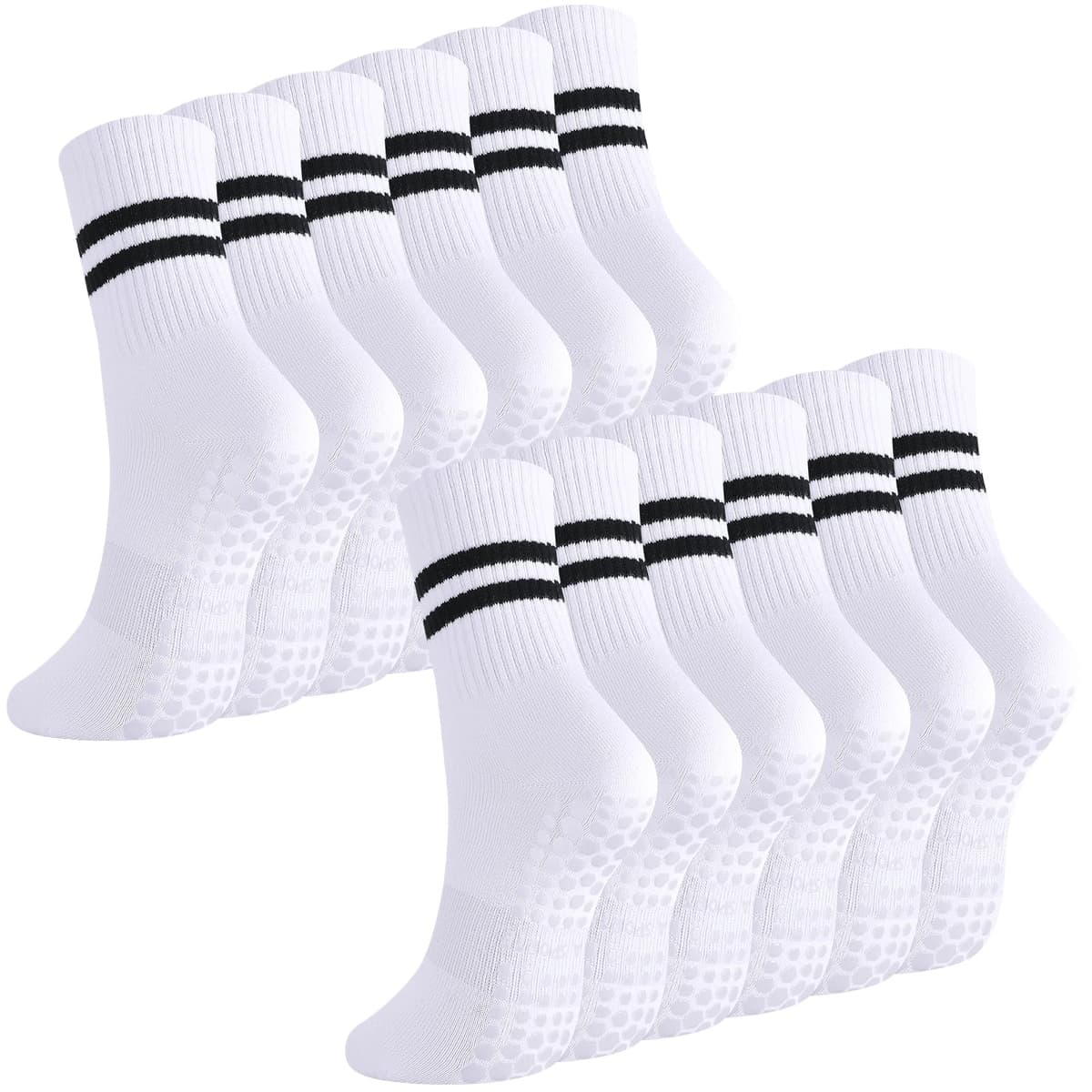 Zuimei Yoga Grip Socks Women, Non Slip Pilates Socks Grippy Socks Ladies Mid-Calf Grip Socks for Ballet Dance Workout Fitness Running — view 10