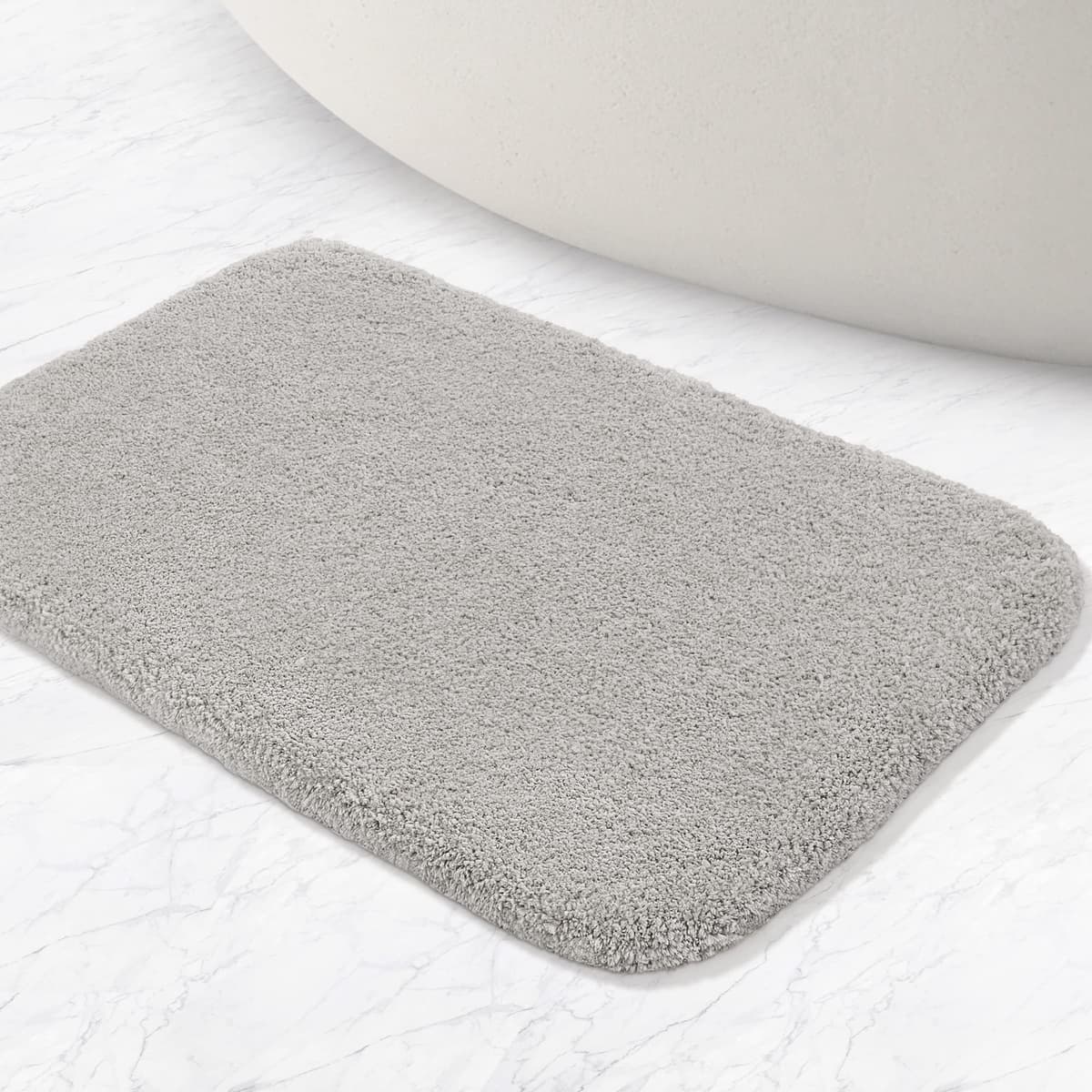 VANZAVANZU Alfombra de Ducha Antideslizante Espesa Absorbente Ultra Suave - Alfombrilla de Baño Mullido Microfibra, Lavable a Máquina - 40 x 60cm (Gris Claro) — view 7