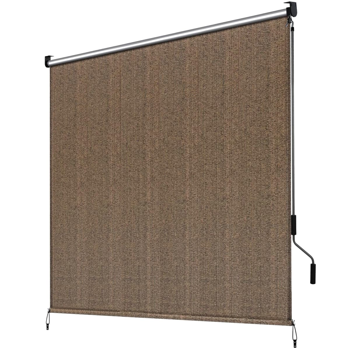 LIFERUN Toldo vertical de 240 x 180 cm, toldo vertical, HDPE para pérgola de terraza, toldo de balcón, tubo de aluminio con manivela inalámbrica, para balcón, terraza, jardín, porche, 1 unidad