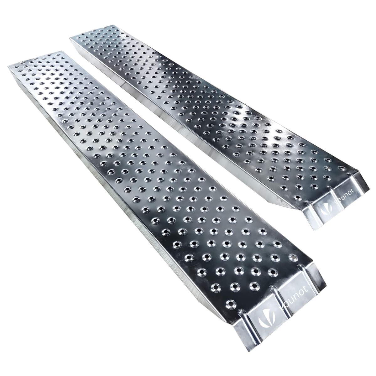 VOUNOT® 2X Rampa Carga de Acero Galvanizado para Moto, Remolque, Furgoneta, Quad, Motocross, 400 kg MAX, 135 x 23 cm