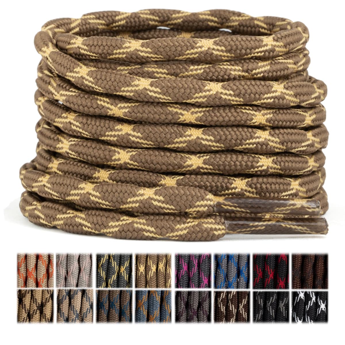 Stepace 2 Pares Cordones Redondos 4,5mm para Botas de Senderismo, Montaña y Trabajo, Cordones de Nylon Resistentes para Trekking — view 28