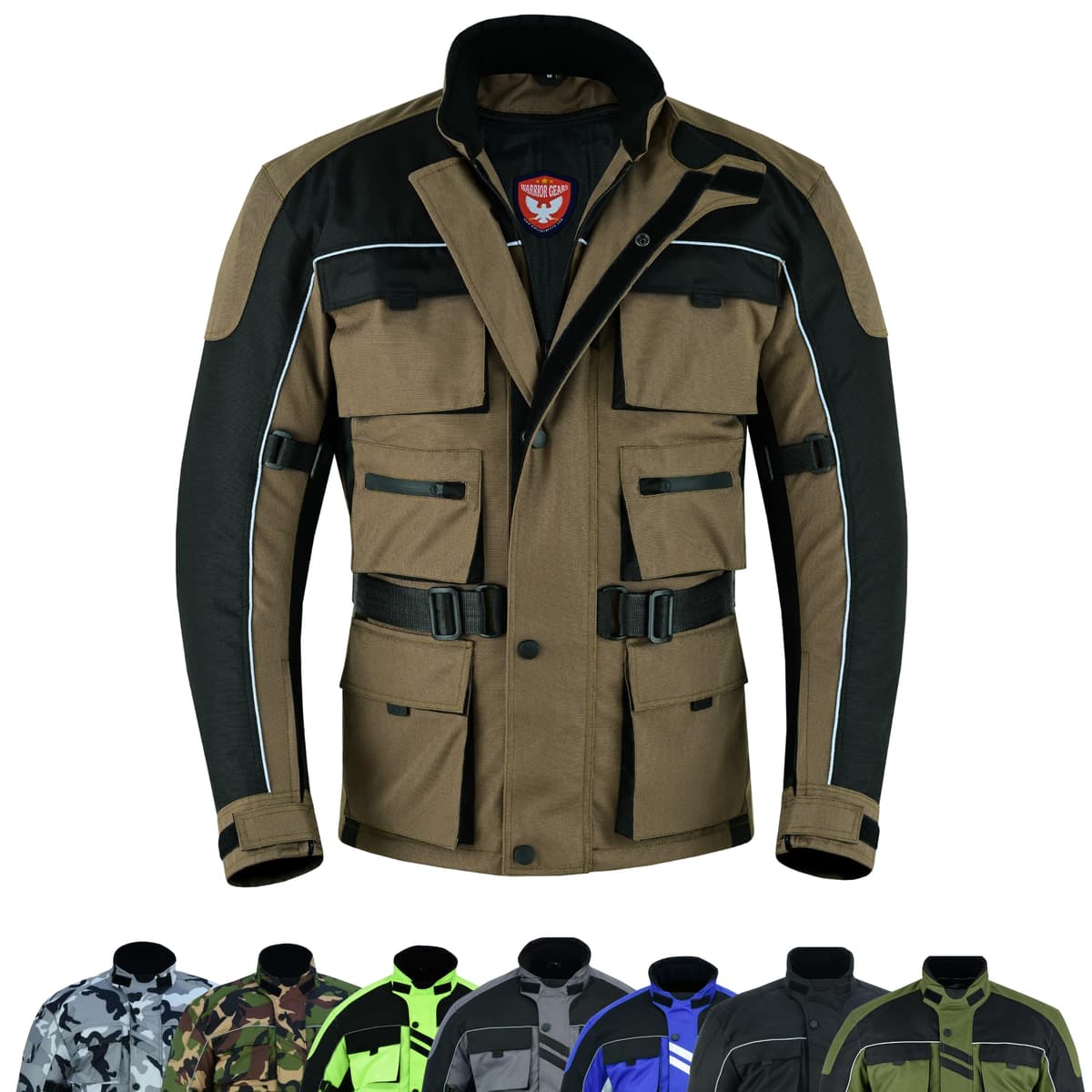 6 Pockets Mens Motorcycle Jacket, Textile Racing Motorbike Jacket, Hi-Vis Biker CE Protective Armored Jackets Mens Waterproof & Mesh Lining Breathable — view 8