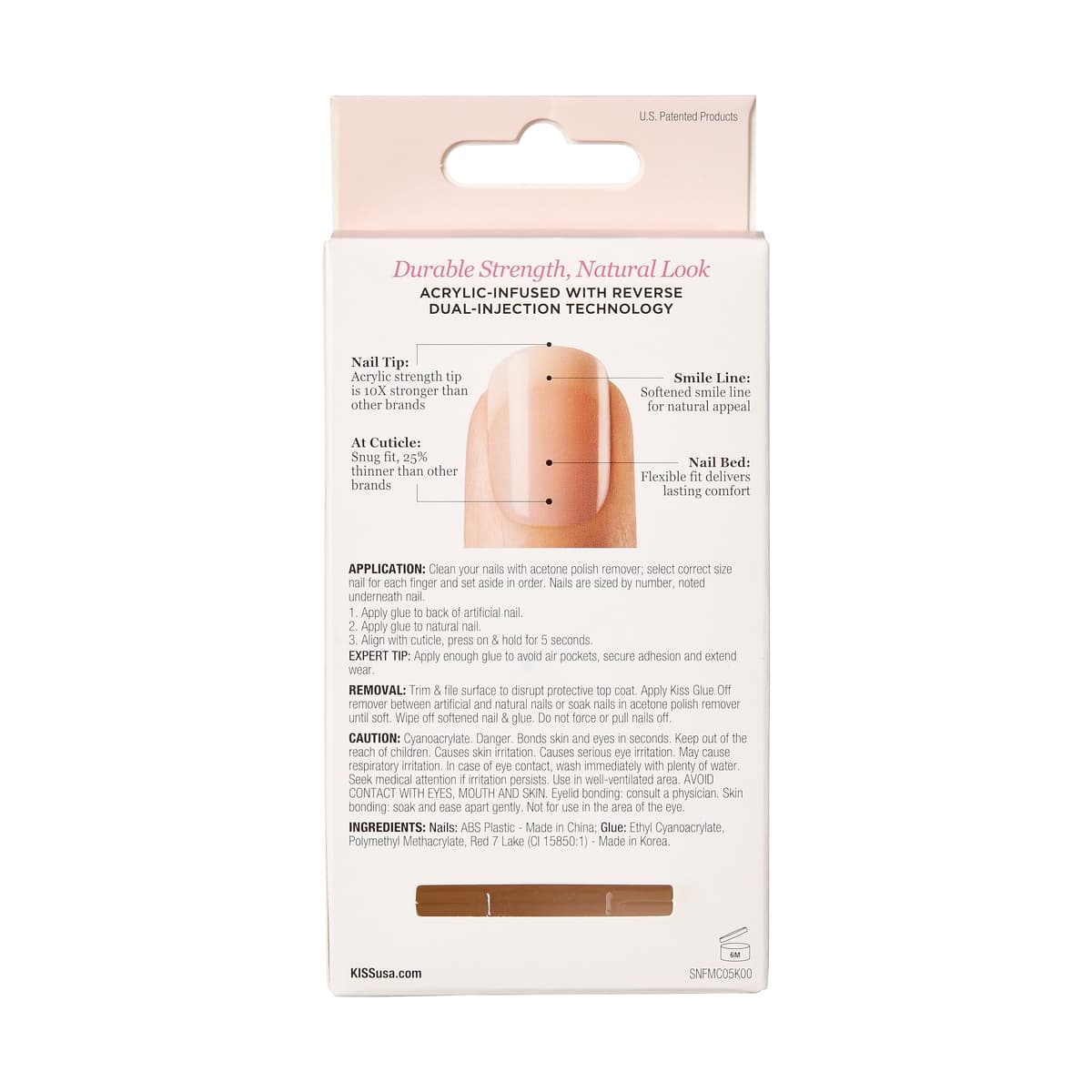 KISS Salon Acrylic French Nude Collection, Cashmere, Medium Length Nude Fake Nails, Includes False Nails, Nail Glue, Nail File, and Manicure Stick, 28 Count (Pack of 1) — view 3