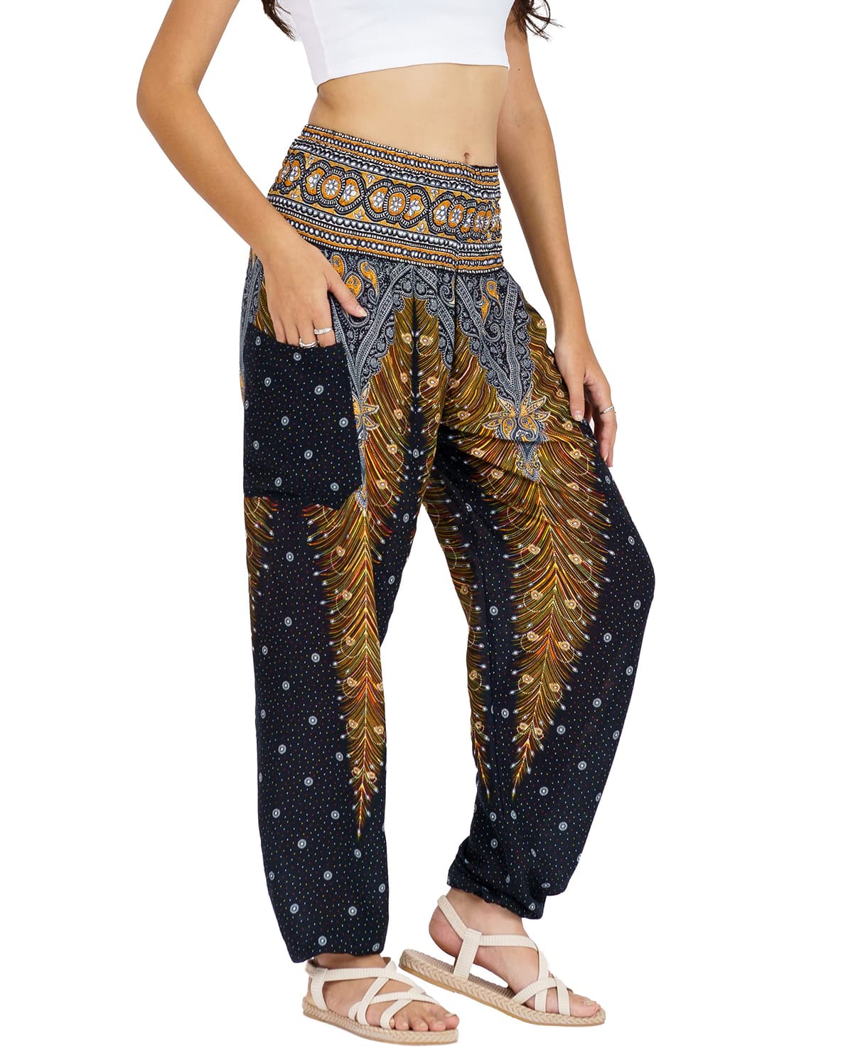 Lofbaz Harem Pants for Women Yoga Boho Hippie Clothing Womens Palazzo Bohemian Pajama Trousers Beach Indian Gypsy Genie Clothes — view 92