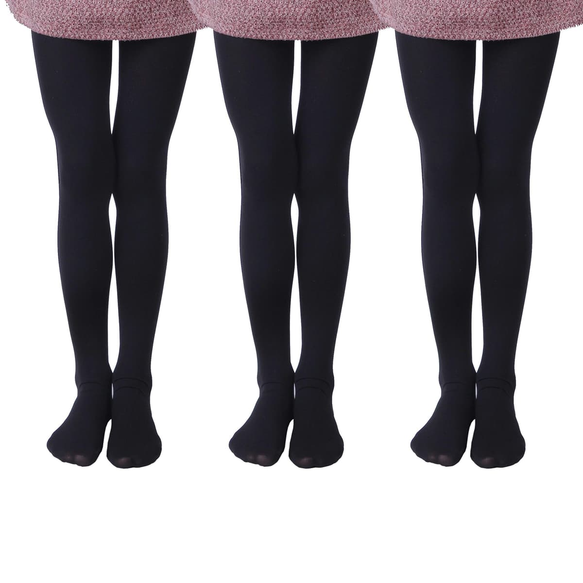 EVERSWE 3-Pack Girls Microfiber Tights Multiple Colors