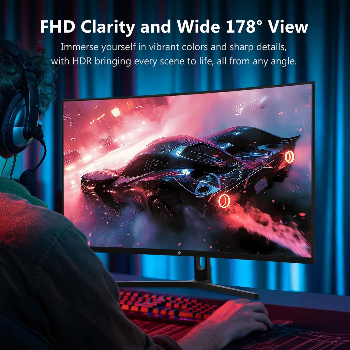 Z-Edge 32 Inch Curved Gaming Monitor 240Hz 1ms MPRT Full HD 16:9 Curved Screen Frameless LED Monitor, Ultra-Thin Bezel, FreeSync, DisplayPort & HDMI, Black — view 5