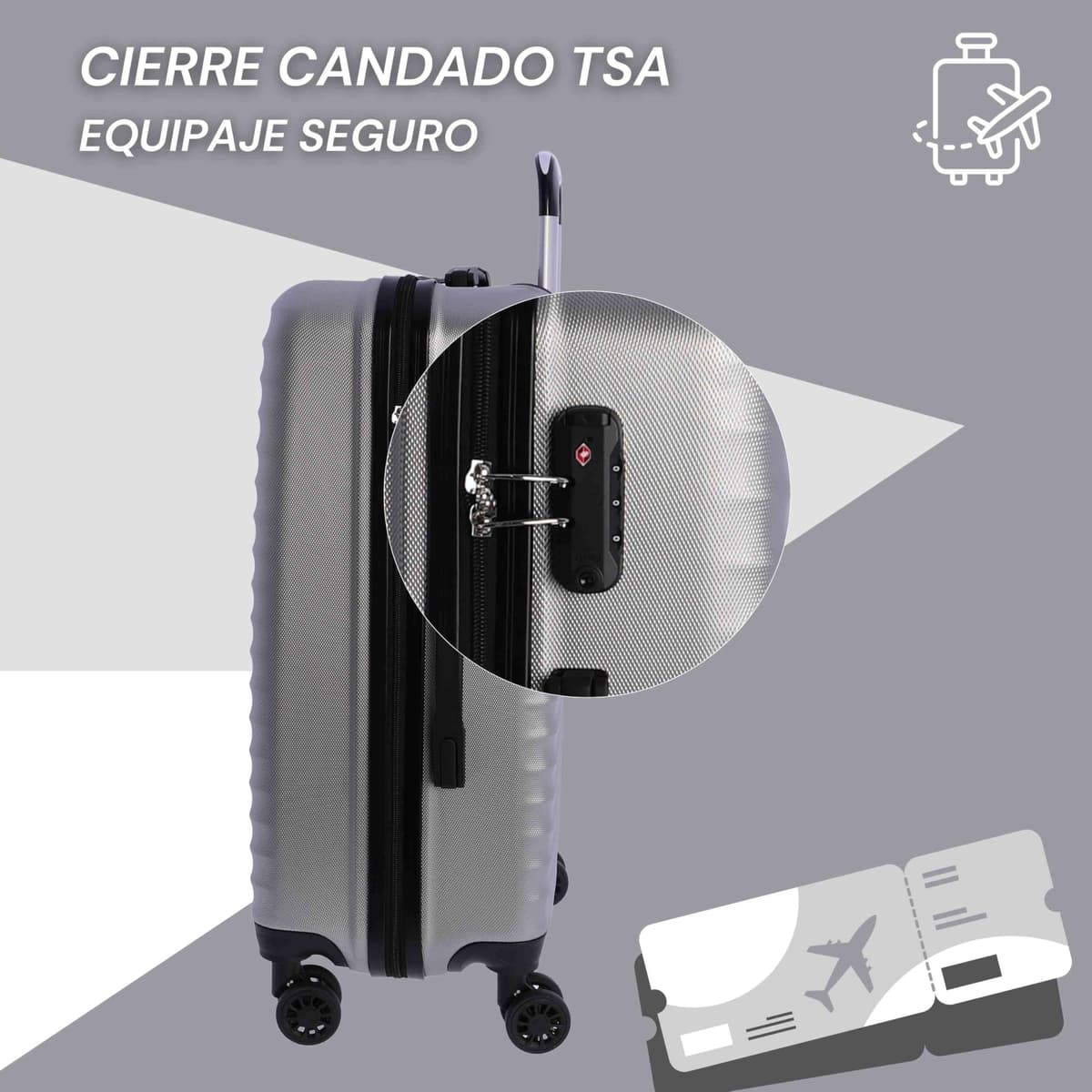 DON ALGODON Maleta Mediana 23 kg | Maleta de Viaje Rígida con 4 Ruedas Dobles 360º, Candado TSA y Asa Telescópica | Equipaje Resistente al Agua para Viajes en Avión — view 4