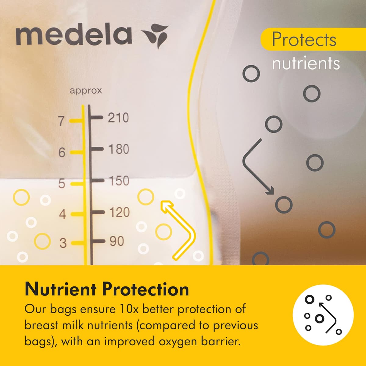 Medela Easy Pour Disposable Breast Milk Storage Bags, 7 oz/210 ml Capacity, Leakproof Design with Milk Protection, Made Without BPA, Pack of 100 — view 8