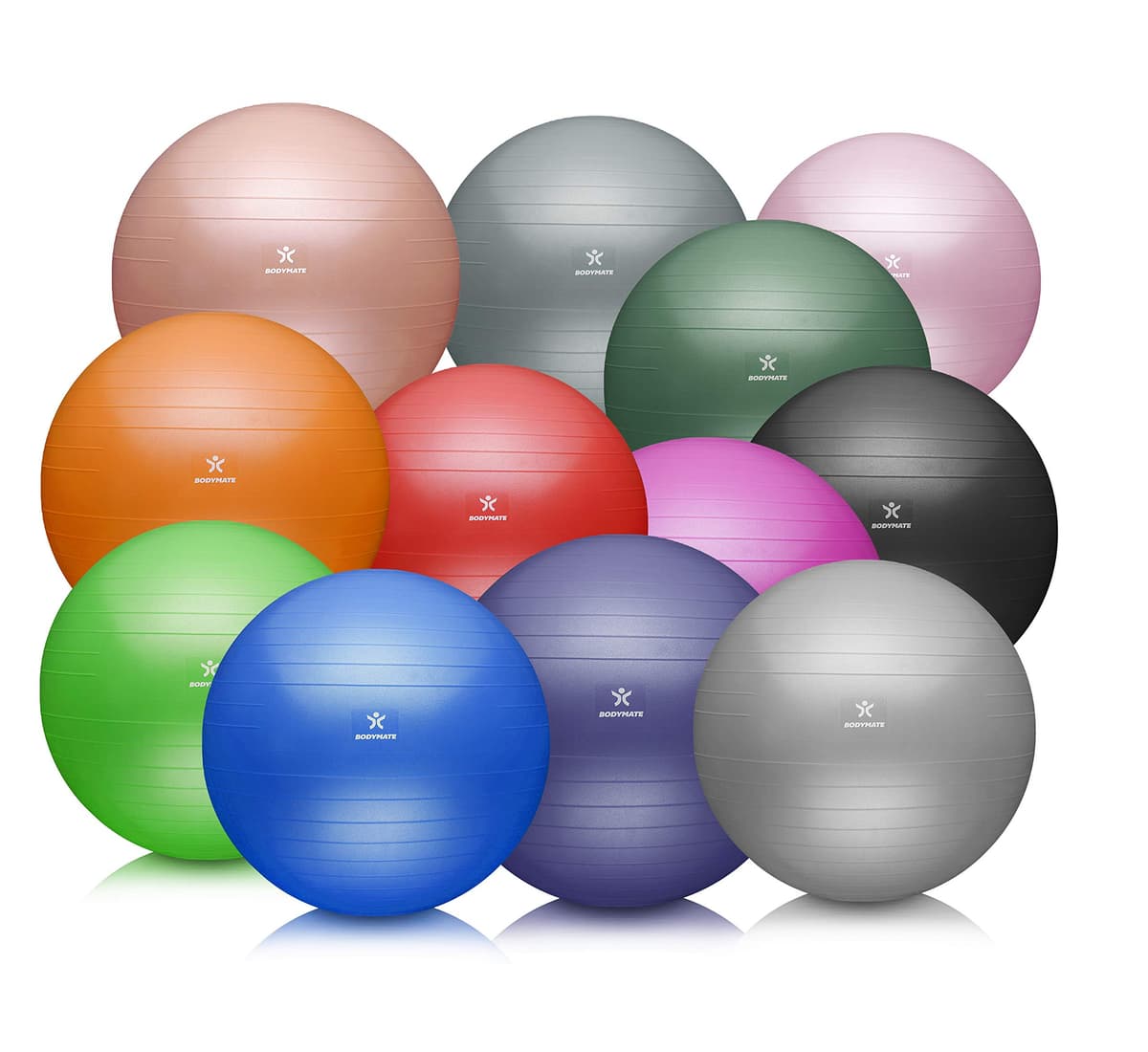 BODYMATE Pelota de Ejercicio para Fitnes con Sistema antirreventones | con bombín | Bola de Yoga Pilates y Ejercicio | Balón para Sentarse | Balon de Ejercicio para Fitness — view 7