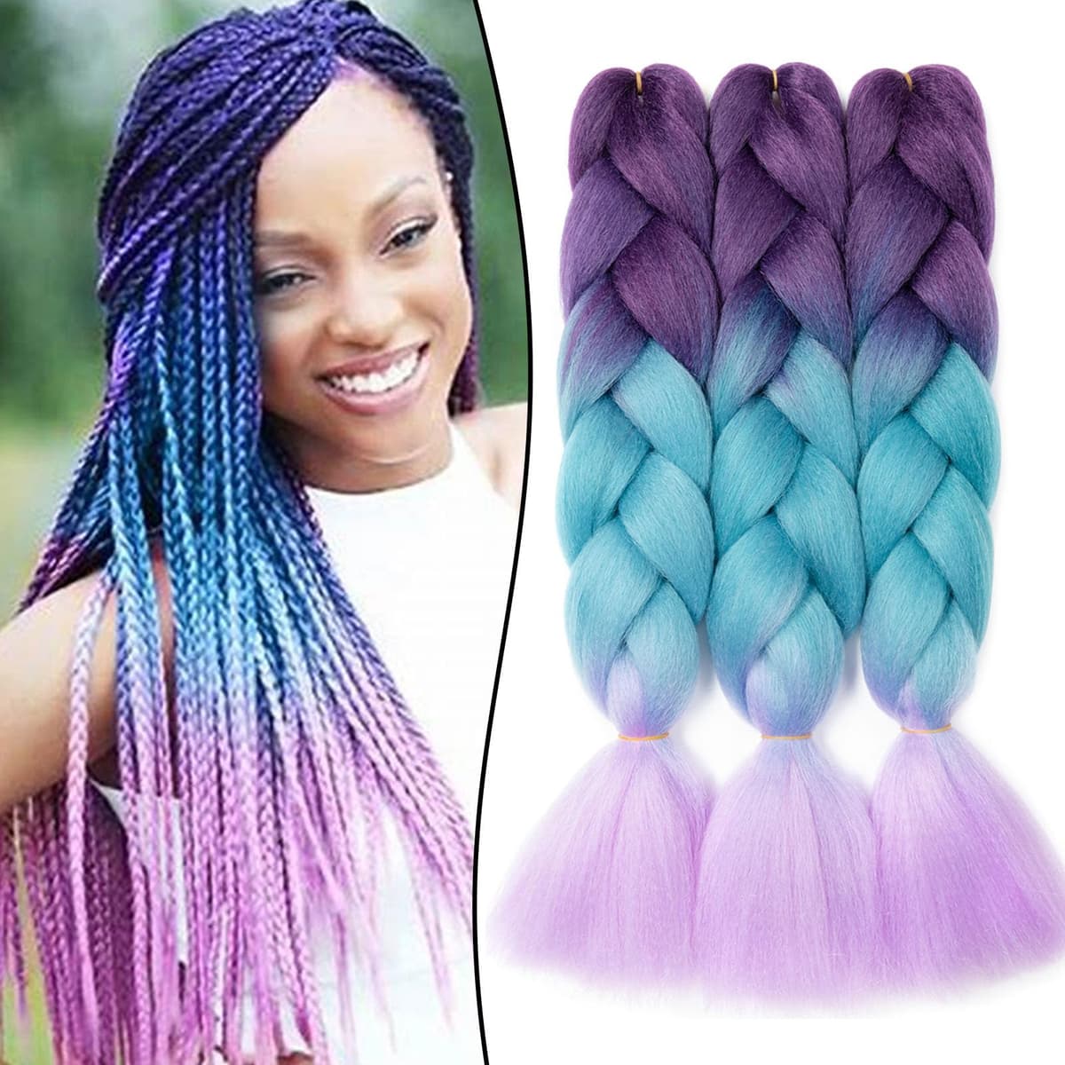 60cm Extensiones de Pelo Trenzas Africanas Castaño Oscuro Extensiones para Trenzas Africanas 1 pcs 100g Kanekalon Pelo para Trenzas Africanas Sintetico Extensiones de Trenzado Cabello Braiding — view 104
