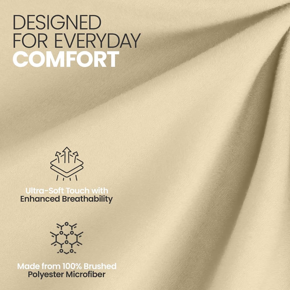 Utopia Bedding Fitted Sheet Small Double (2 Pack), Beige - Deep Pocket 14 inch (30 cm) - Oeko Tex Certified - Easy Care - Sof — view 6