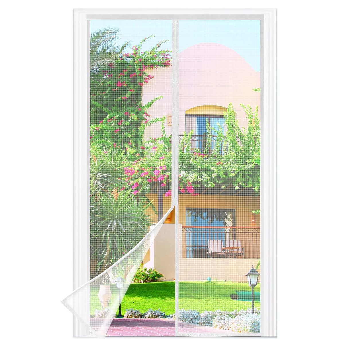 Mosquitera Puerta Magnetica - 90 x 210 CM - Blanco, Mosquiteras para Puertas, Cierre Magnético de Arriba a Abajo, Automáticamente,Mantiene el Aire Fresco — view 13