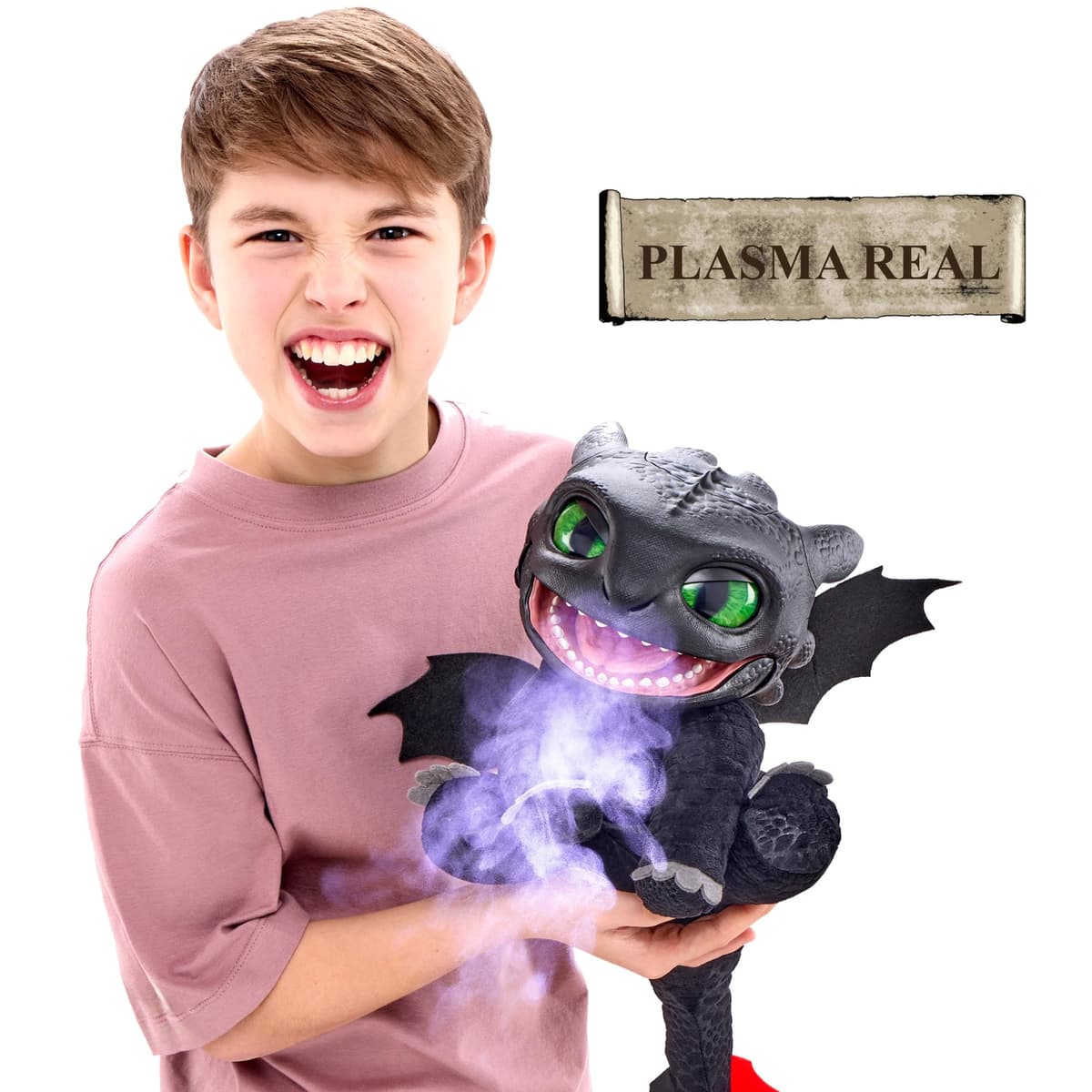 Puppetronic Real FX Toothless - Peluche de Destentao de Cómo Entrenar a tu Dragón, Marioneta Electrónica de 30 cm, +50 Reacciones y Sonidos, Efectos de Humo y Fuego, 6+ años, Famosa (RE000000) — view 5