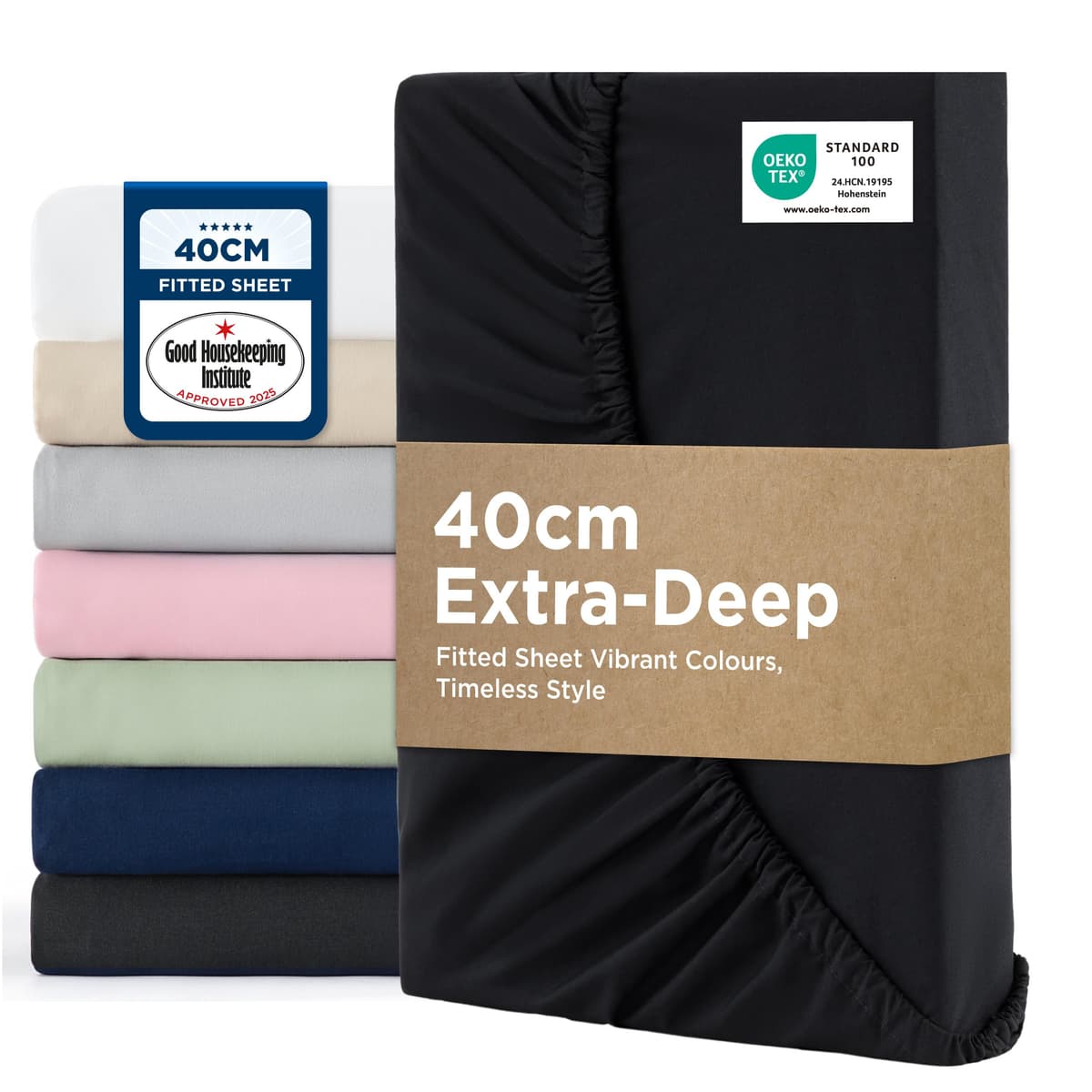 Bedsure Small Double Fitted Sheet - Bed Sheets Extra Deep Pocket 16 Inches (40 cm), Soft Brushed Polyester Microfiber Material for 3/4 Bed, Beige, 122x190cm — view 12