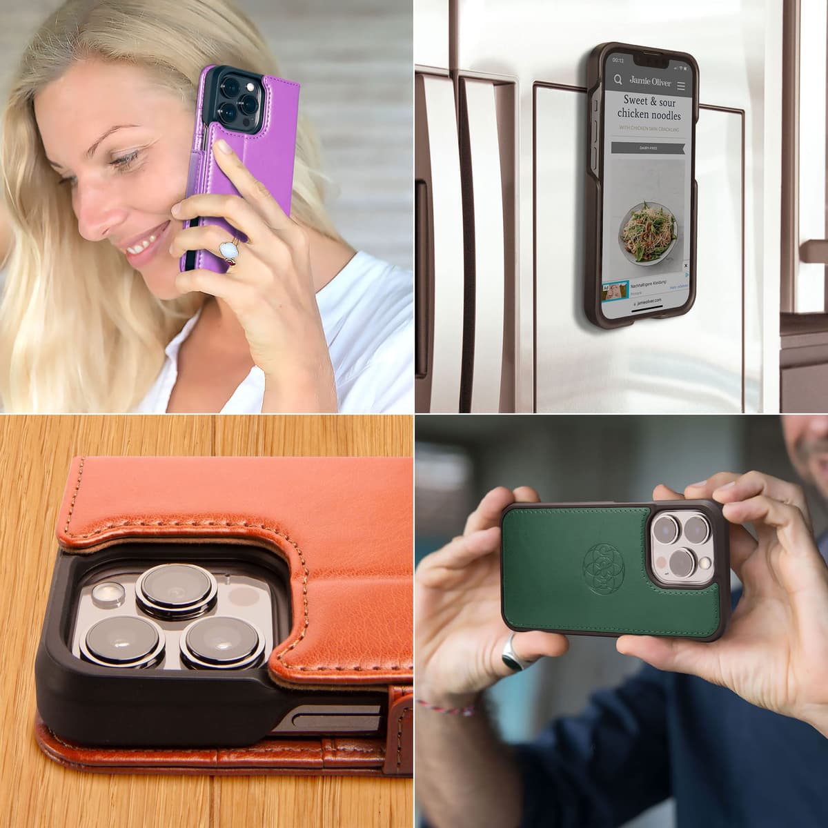 dreem Fibonacci 2-in-1 Wallet Case for Apple iPhone 12 & 12 Pro - Luxury Vegan Leather, Magnetic Detachable Shockproof Phone Case, RFID Card Protection, 2-Way Flip Stand - Green — view 7