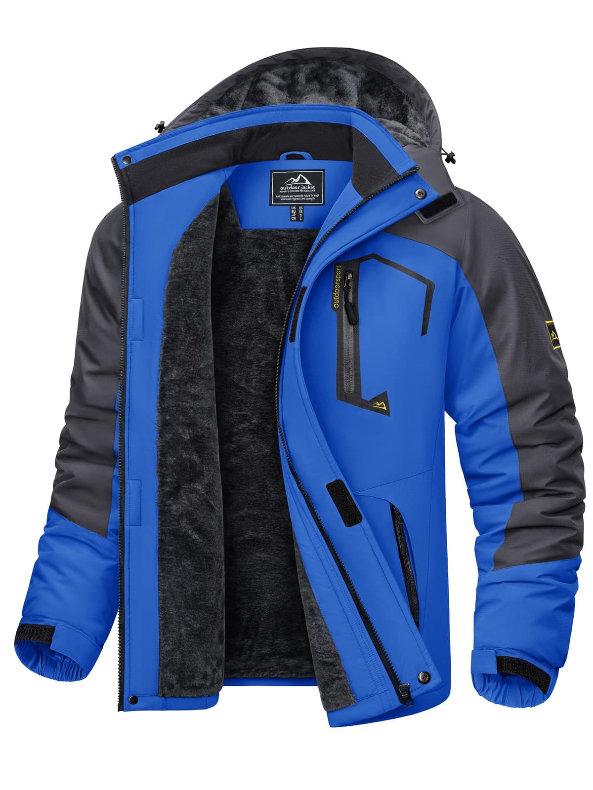 KEFITEVD Hombre Impermeables Lana Chaquetas Impermeables Esquí Cálidos Invierno Abrigos Térmicos Exteriores Abrigos con Capucha Desmontable — view 13