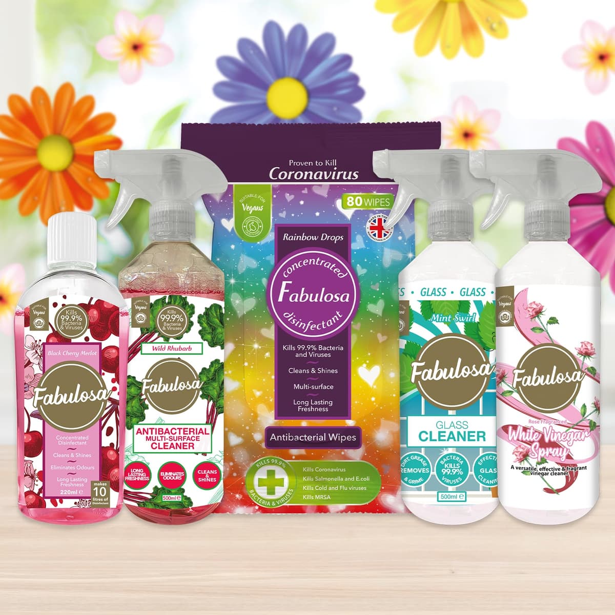 Fabulosa All-in-One General Household Cleaning Bundle, Oud Cleaners and Fresheners, Antibacterial Sprays and Disinfectants Long Lasting Fabric Softener and Liquid Scent Booster Gel, 7 Pack, Black Rose — view 2