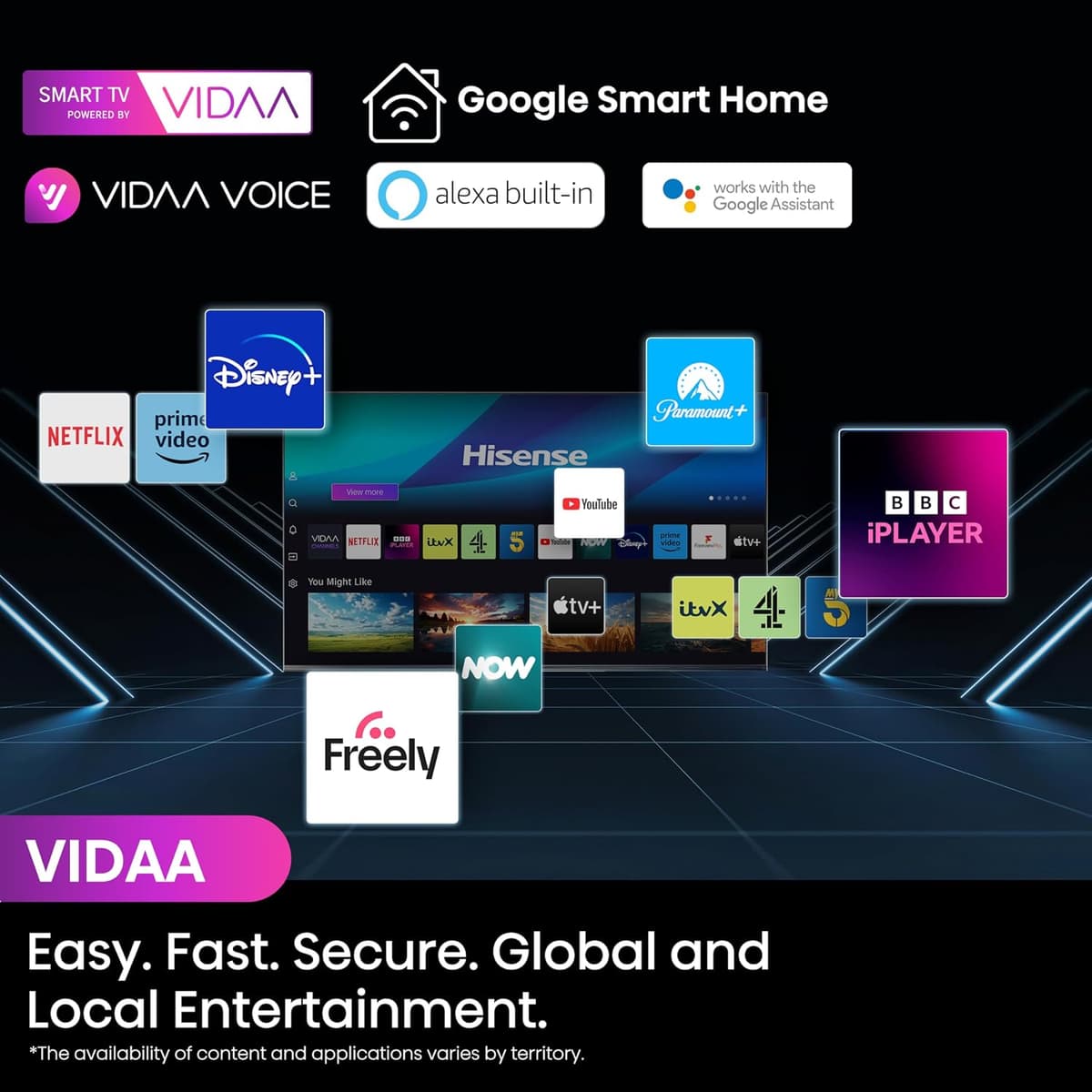 Hisense 43 Inch 4K Smart TV 43A6NTUK - Dolby Vision, Game Mode PLUS with 60Hz VRR ALLM, Smooth Motion, AI Sports Mode, Vidaa OS with Freely, Youtube, Netflix and Disney+ & Now TV (2024 Model) 43 inches A6 2024 TV only — view 12