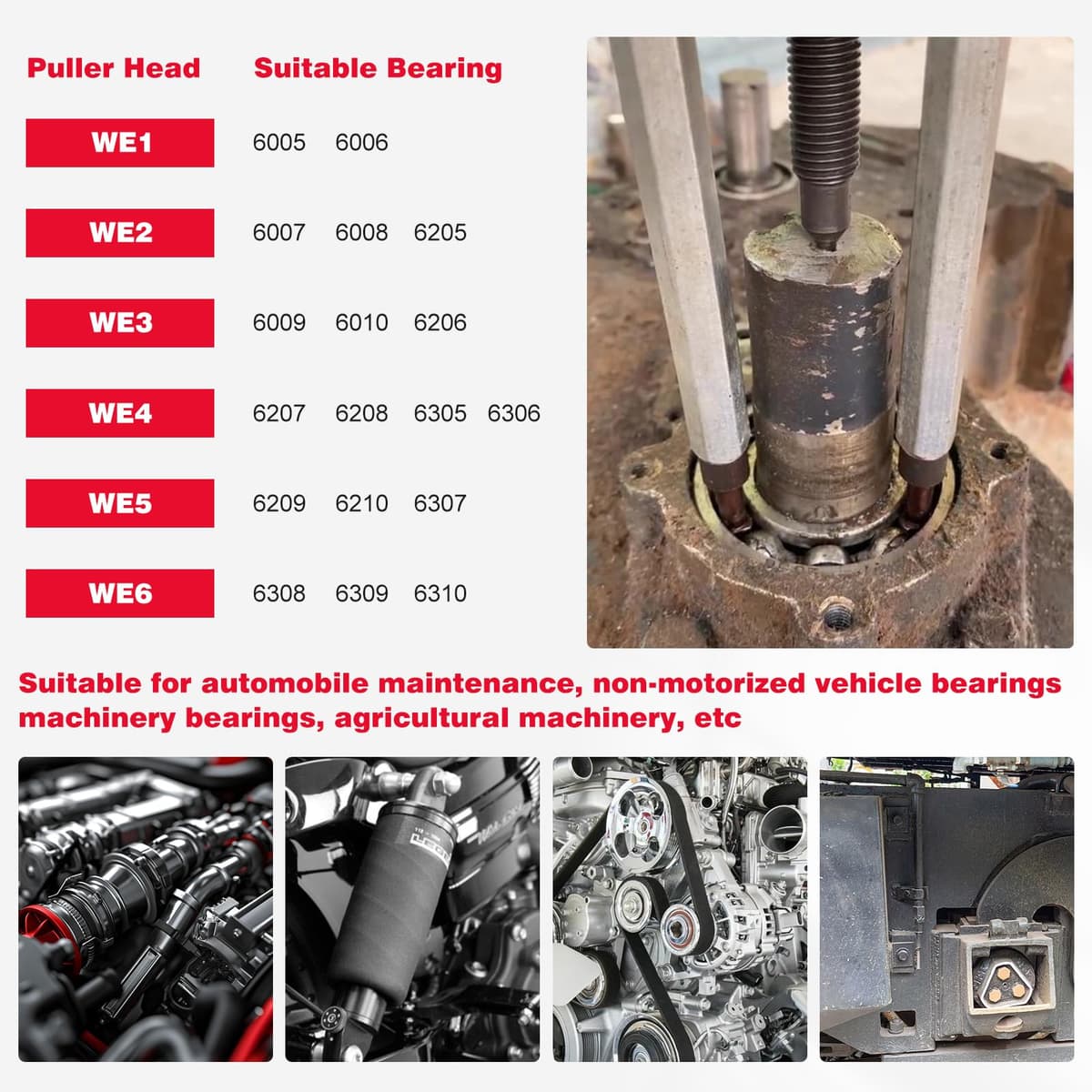 21 Pcs Bearing Puller Set Inner Hole Bearing Puller 3 Jaw Bearing Removal Tool Gear Puller Disassembly — view 6