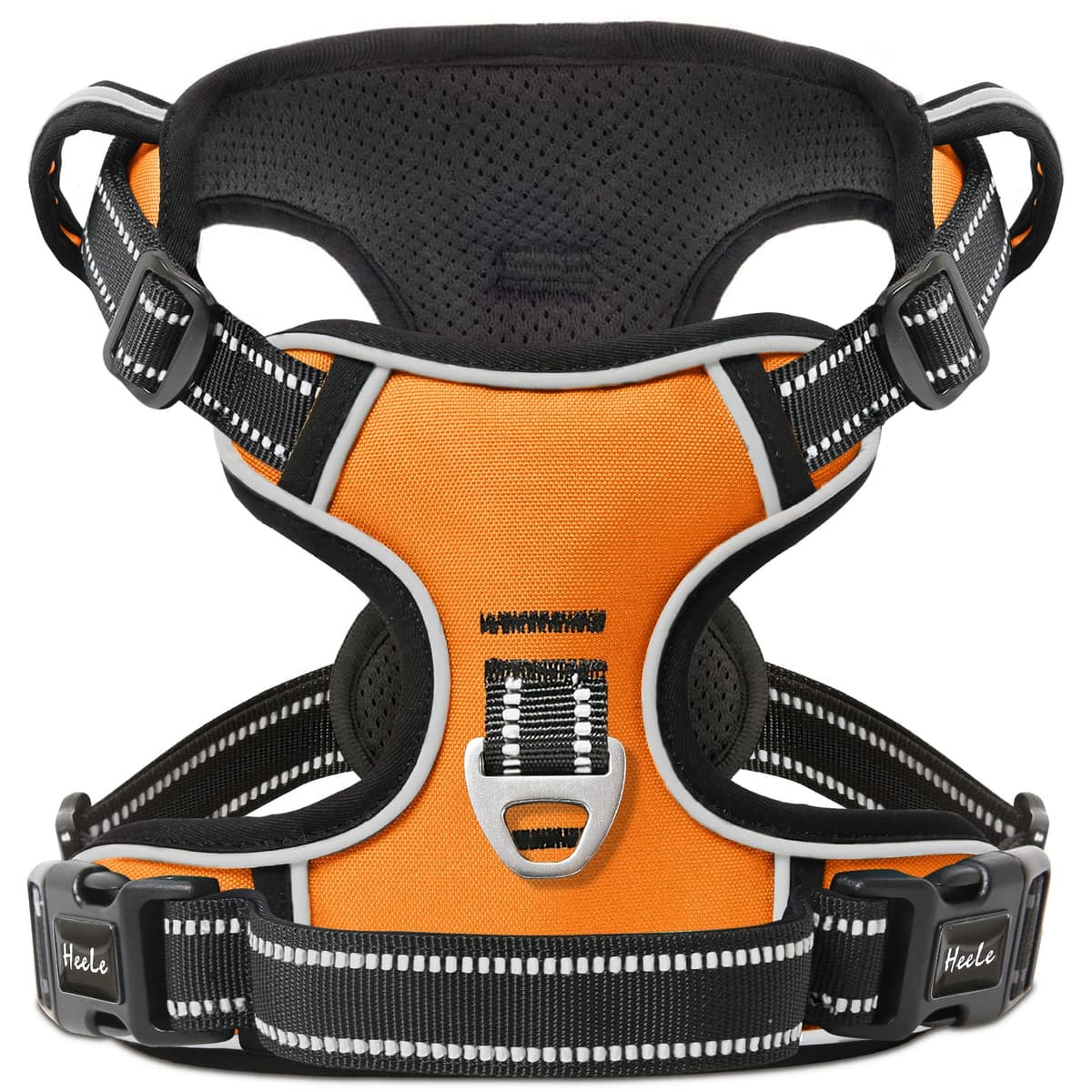 HEELE Arnés Reflectante para Perro, con Control de Mango Acolchado, 2 Anillos de Metal, arnés para Perros pequeños, medianos y Grandes, Flores-Negro, L — view 13