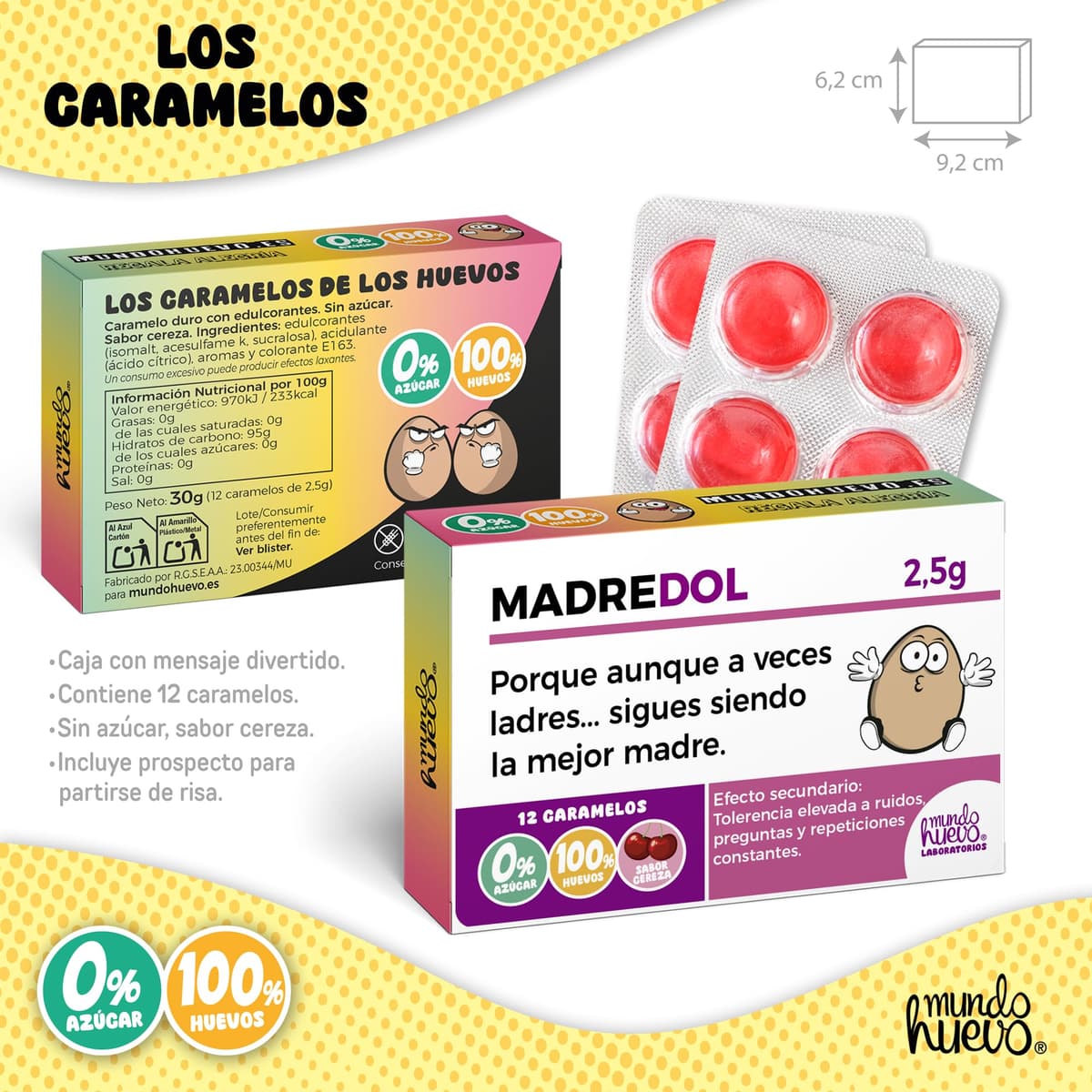 mundohuevo Taza Regalo Mamá | Taza de Cerámica + Caramelo de Mamá | Aunque a Veces ladres Eres el Mejor Padre | Detalle Original para Madres | Regalo Divertido — view 3