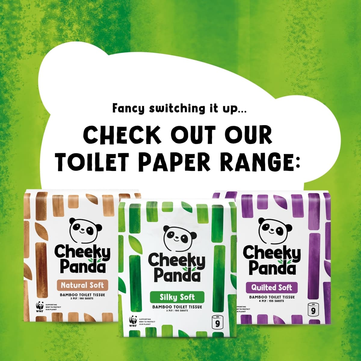 The Cheeky Panda Bamboo Toilet Paper – 9 Rolls of Toilet Paper | Plastic Free Packaging and Sustainable Toilet Tissue | 100% Compostable — view 8