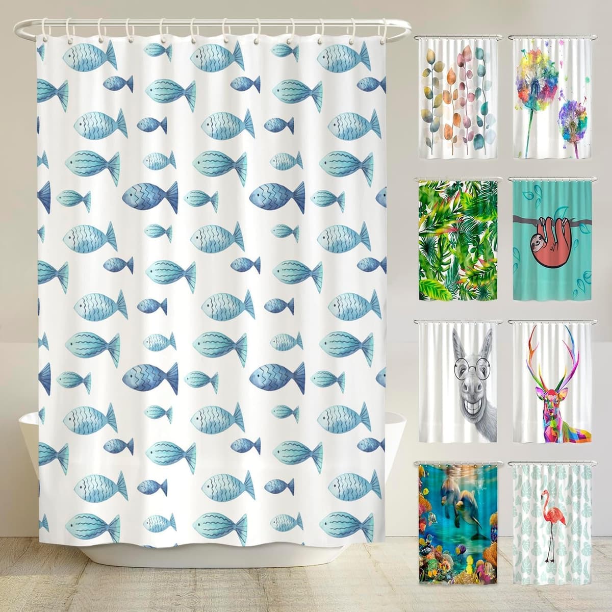 arteneur® - Cortina de Ducha 180x200 - Cortina de Baño Antimoho de Tela, Impermeable, Lavable y Opaco con Dobladillo Ponderado y Anillas (Tabla Periódica Española) — view 73