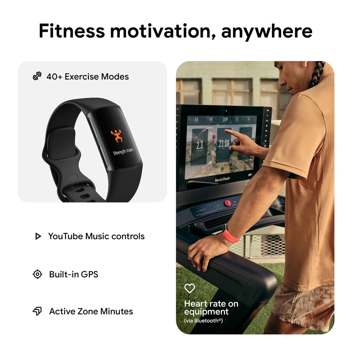 Fitbit Charge 6 Activity Tracker with 6 Months Premium Membership Included, 7 Days Battery Life and Google Wallet and Google Maps, Obsidian/Black Aluminum — view 3