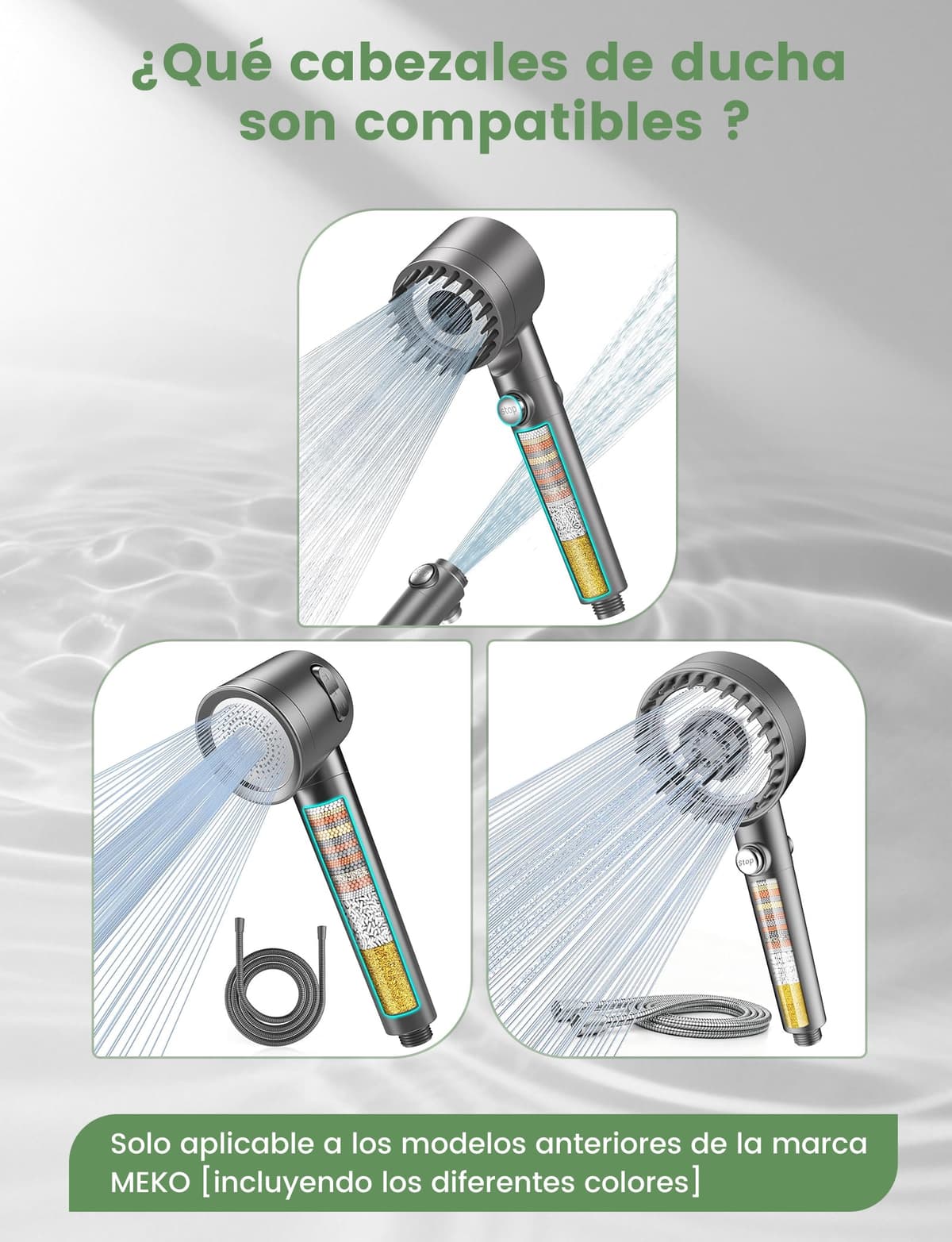 MEKO Pack de 2 filtros solo para ducha de mano con ASIN [B0CGHXYM1Y], [B0D3V9W5P5] de MEKO, 15 capas de filtro de repuesto para agua dura, limpieza y eliminación de cloro y sustancias nocivas — view 9