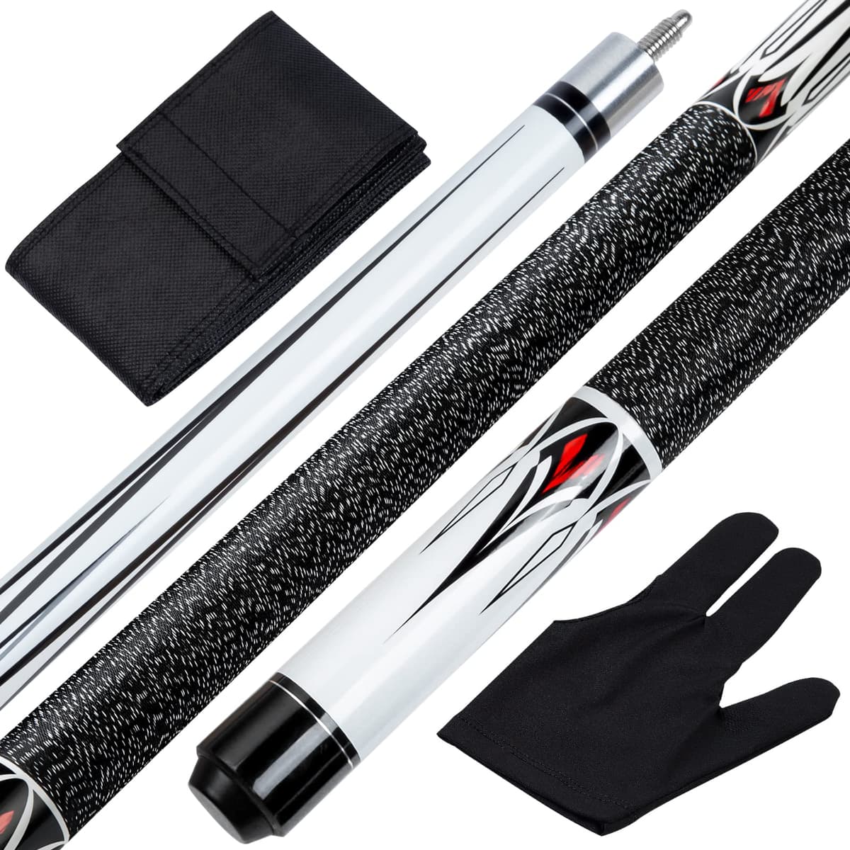 Pool Cue Stick - 58 Inch Maple Billiard Pool Stick, 19/20/21 oz 1/2 Maple Pool Cue Stick Kit, 2-Piece Billiard Pool Cue Stick