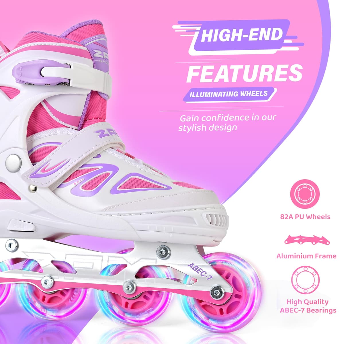 2PM Sports Ajustables Patines en Línea para Niñas y Niños Mujer Hombre, Tallas 30-33, 34-37, 38-41 y 42-44 — view 3