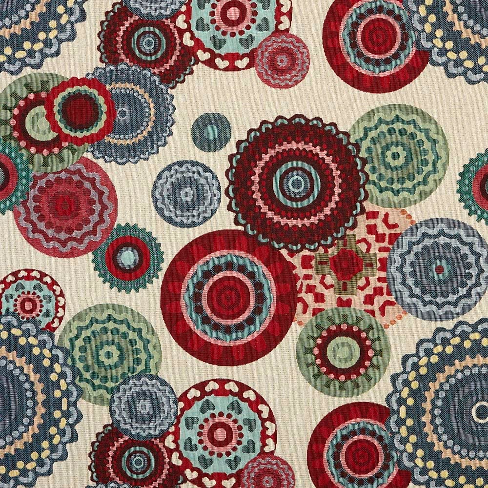 Kt KILOtela - Tela Tapicería, Jacquard Gobelino, Tapizar Sillas, Cojines, Cabecero, Sofá, Bolsos, Resistente al Desgaste, Costura, 100 cm Largo x 280 cm Ancho, Geométrico, Multicolor, 1 metro — view 64