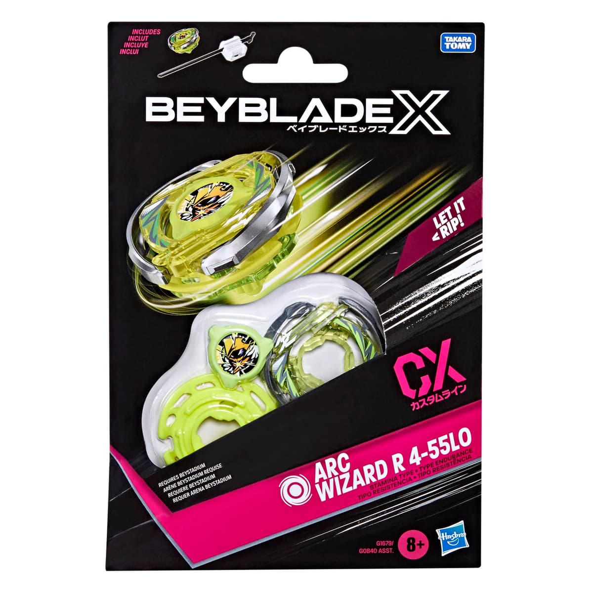 Beyblade X, Kit Inicial ARC Wizard R 4-55LO CX con Top y Lanzador — view 3