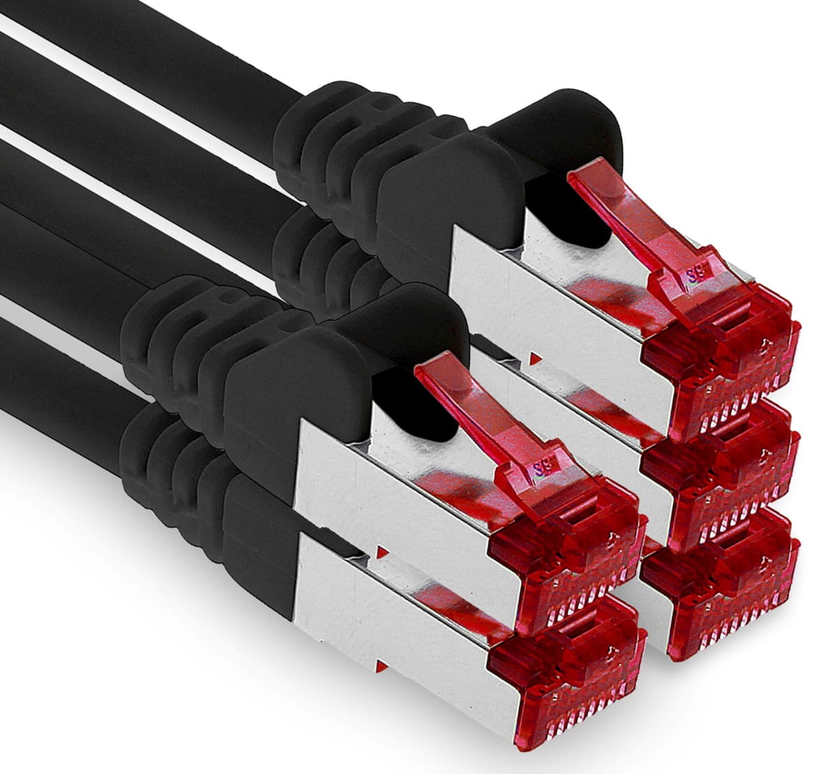 1aTTack.de - 1x 10m CAT6 patch cable S/FTP PIMF shielding CAT.6 RJ45 network cable Ethernet cable DSL LAN router switch modem patch panel - blue - 1 piece — view 15