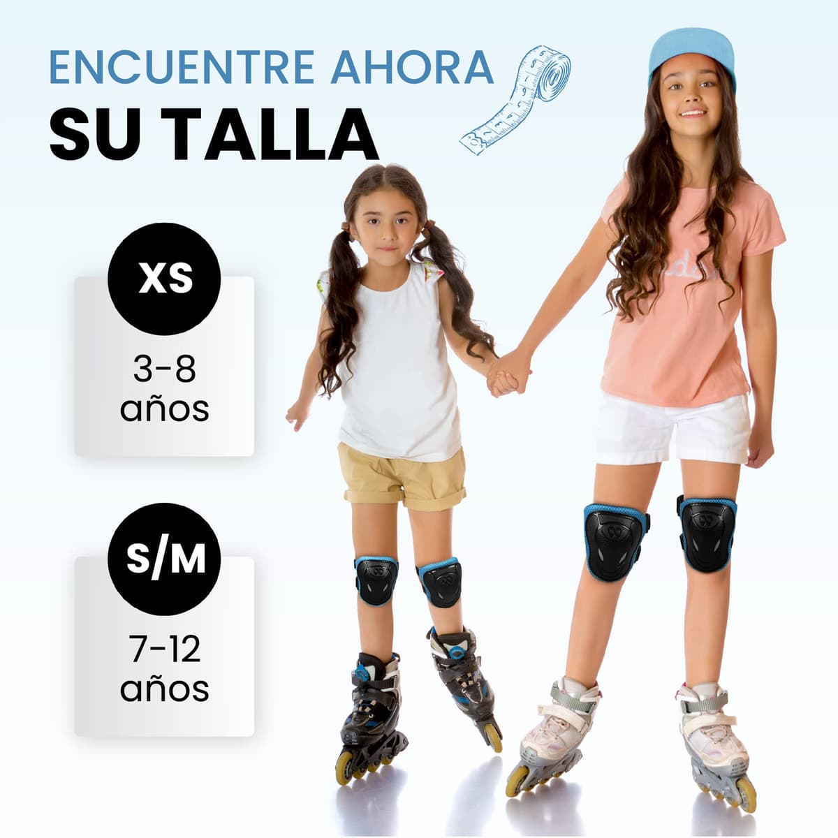 99FLIPS Protecciones Patines Niña e Niño Set [6 Piezas] para Patines en Línea y Monopatín - Coderas, Muñequeras y Rodilleras, Protectores para Niña Skate — view 5