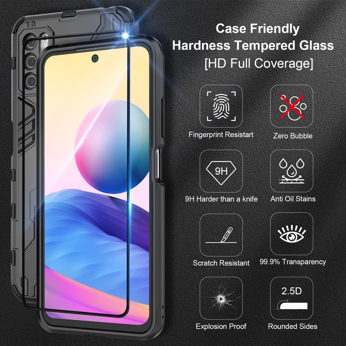 Funda para CMF Phone 2 Pro, Carcasa Antigolpes con Soporte anular metálico, Case Protectora de Grado Militar, Negro — view 950