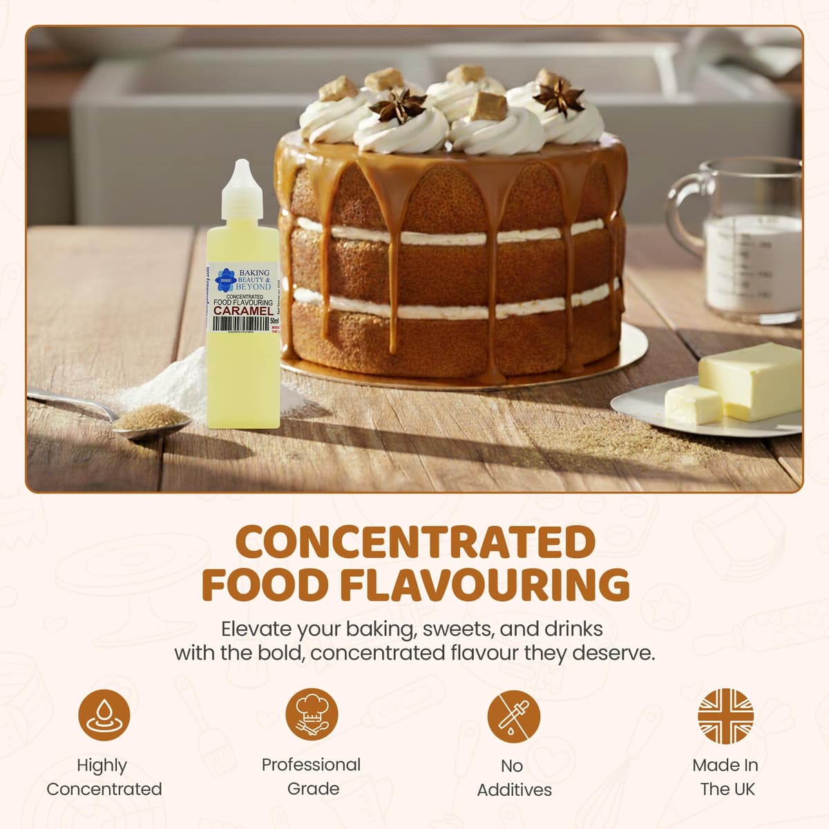 Baking Beauty and Beyond Concentrated Food Flavouring - Caramel (50ml) — view 2