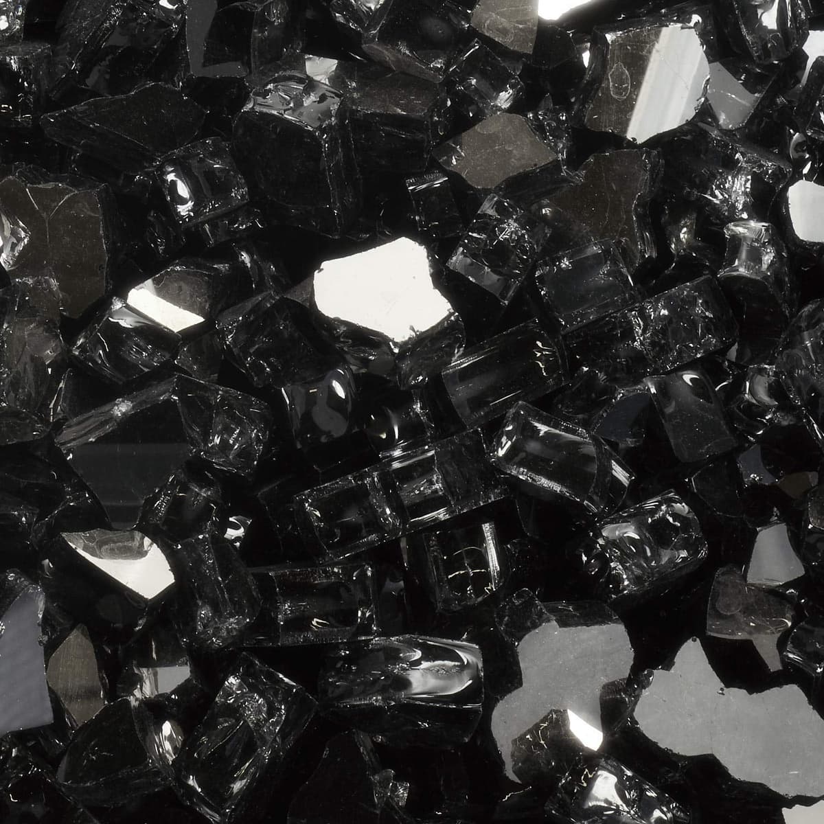 Celestial Fire Glass High Luster, 1/2" Reflective Tempered Fire Glass in Diamond Starlight, 10 Pound Jar