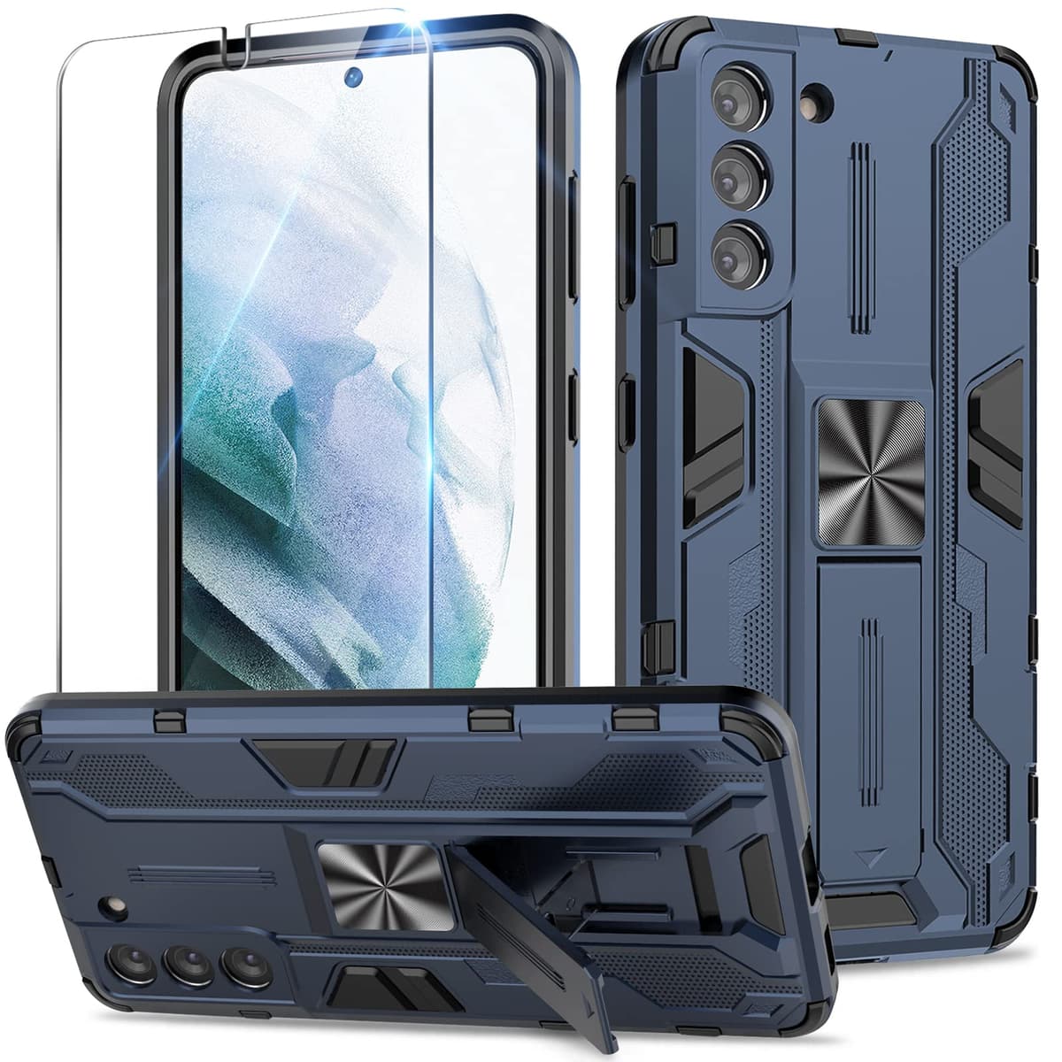 Funda para CMF Phone 2 Pro, Carcasa Antigolpes con Soporte anular metálico, Case Protectora de Grado Militar, Negro — view 112