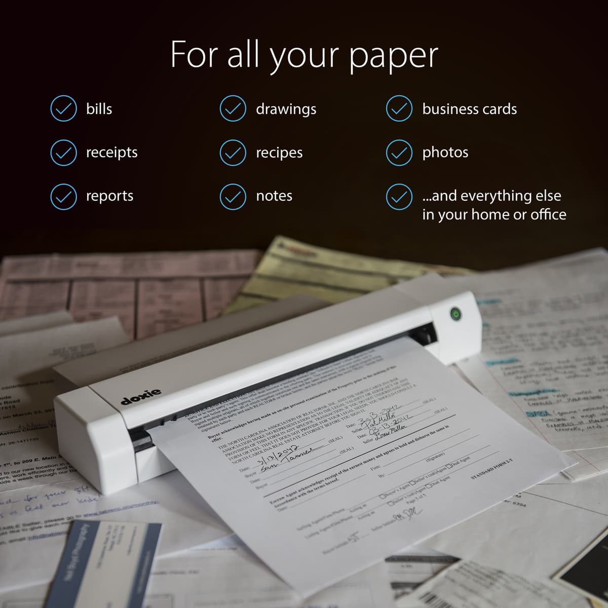 Doxie Go SE - Portable A4 Document Scanner With Rechargeable Battery And Brilliant Software — view 3