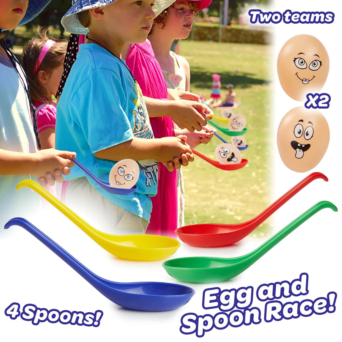 KreativeKraft Kids Games Outdoor Play Equipment for Kids Adults Family Garden Toys Sports Day Kit Egg and Spoon Race Ring Toss Sack Race Bean Bag Snakes and Ladders — view 5