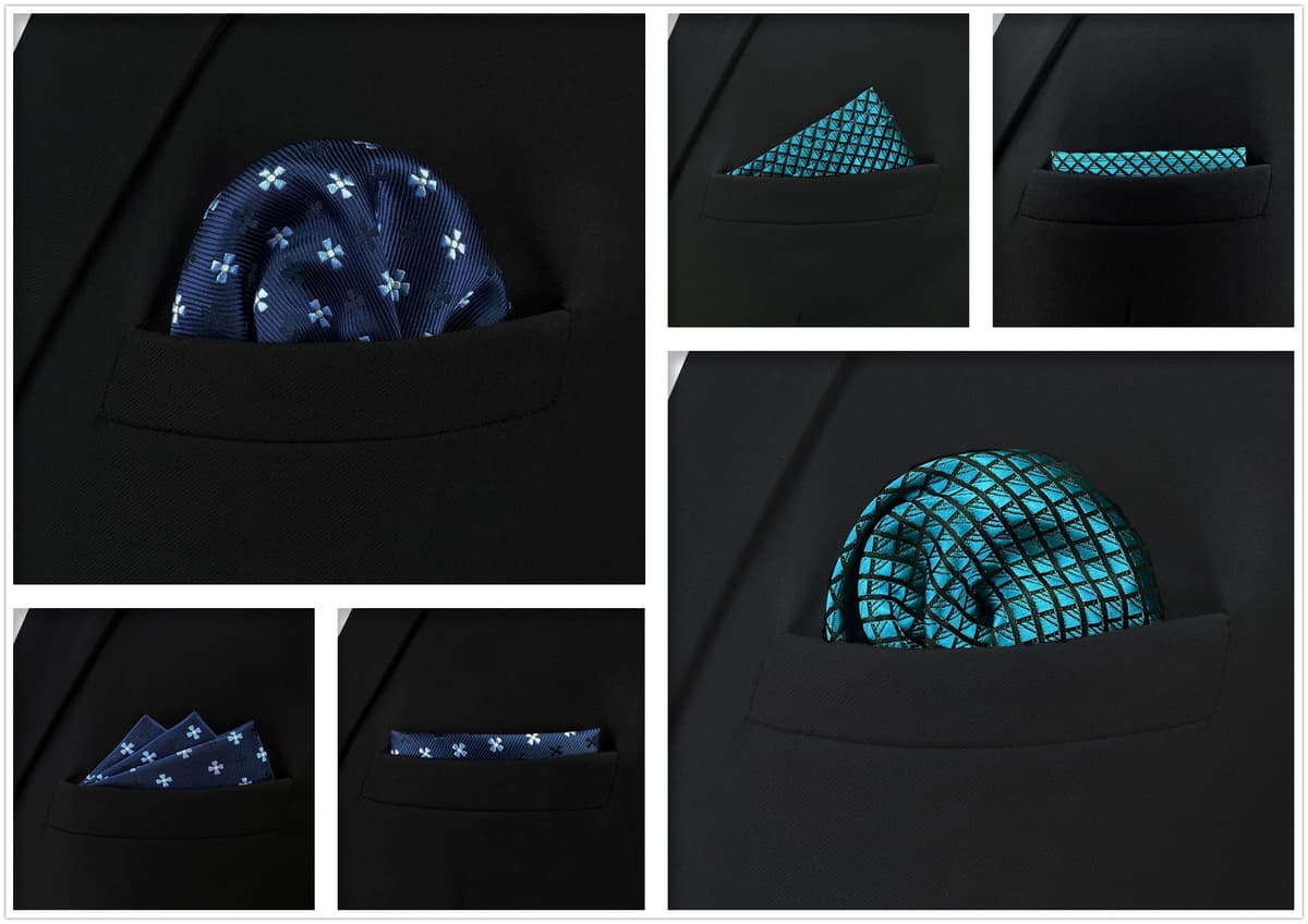 S&W SHLAX&WING 5 Pieces Pañuelo De Bolsillo Para Hombre Handkerchiefs Set para chaqueta de traje — view 4