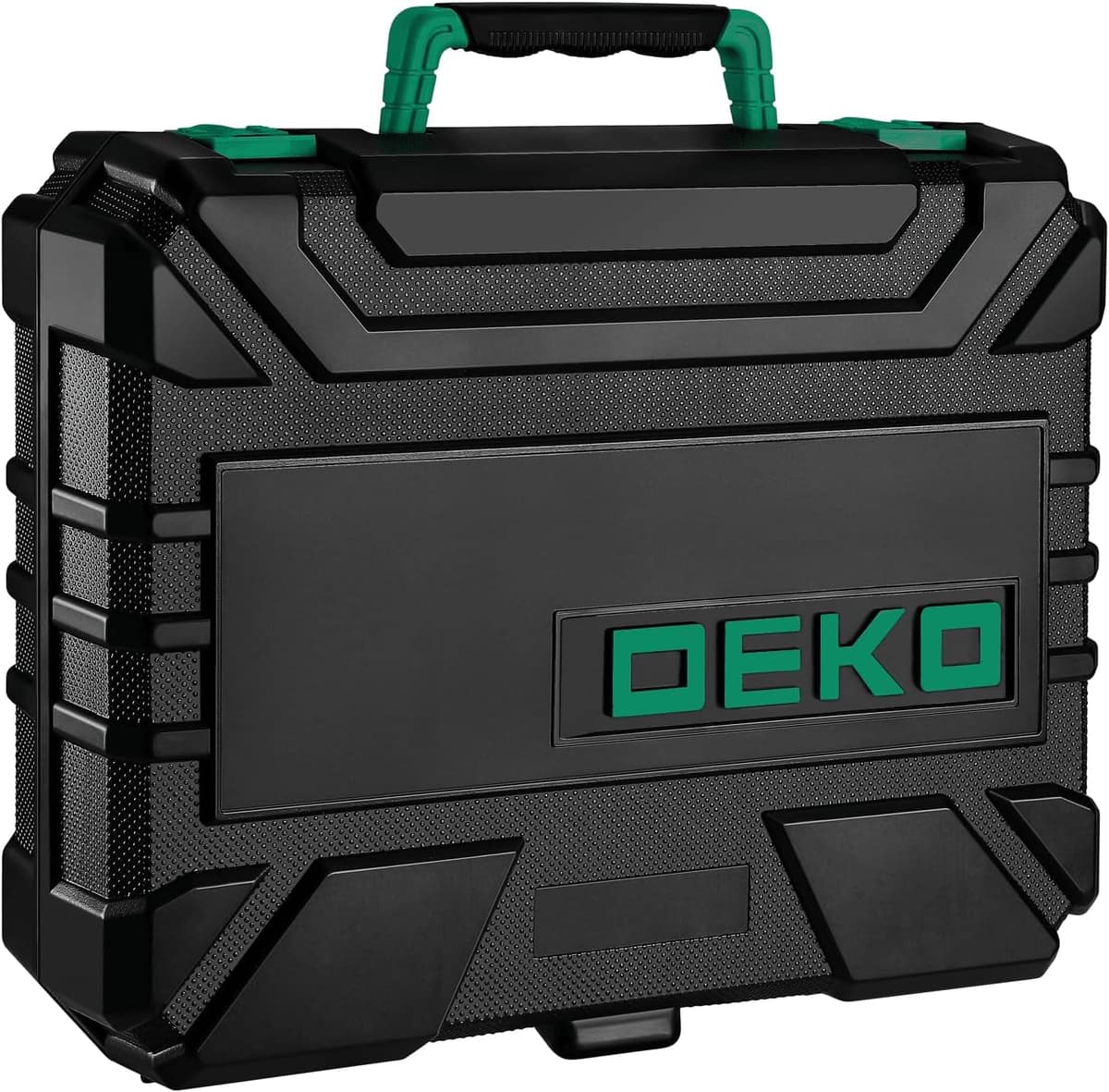 DEKO Caja Herramientas Completa con Destornillador Electrico/Taladro con bateria de 8V, Maletin de 126 Piezas, Caja profesional de herramientas Domésticas de Bricolaje para Oficinas y Jardín,Verde — view 5