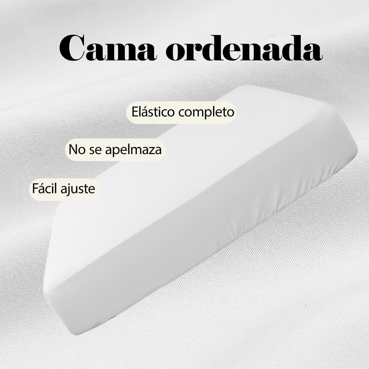 H HANSEL HOME Sábana Bajera Ajustable, Microfibra Transpirable y Suave, Altura 30 cm, Elástico 360° - Sábana Bajera 135x190/200cm – Blanco — view 2