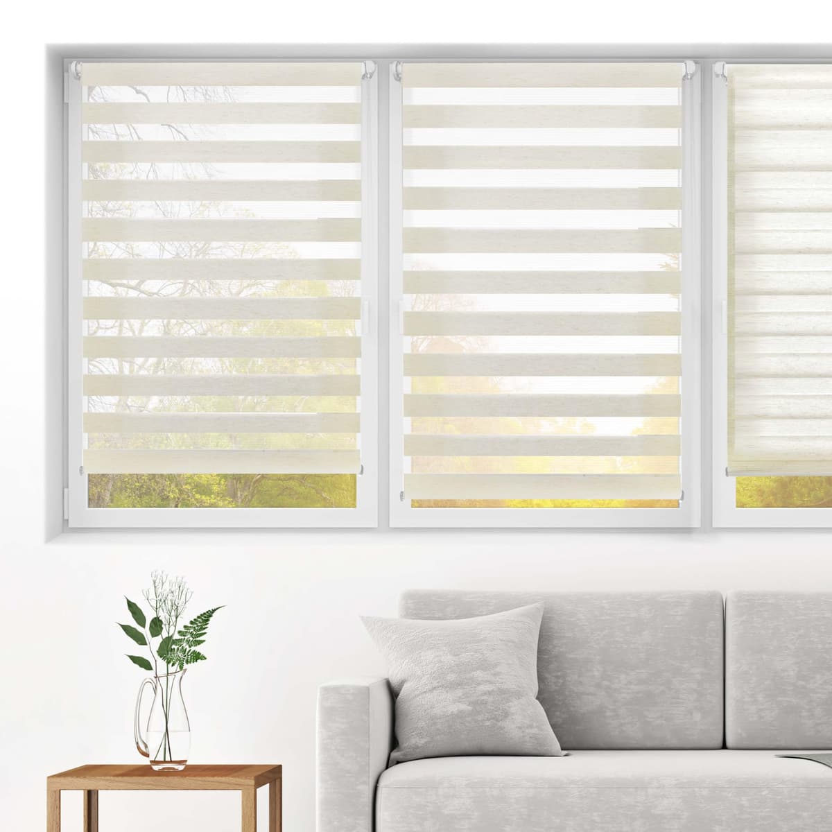 Blindecor Indus SIN HERRAMIENTAS | Estor Enrollable Sin Taladrar de Doble Capa | Color Blanco 45 x 130 cm (ancho x largo) | Tamaño de la Tela 42 x 125 cm — view 8