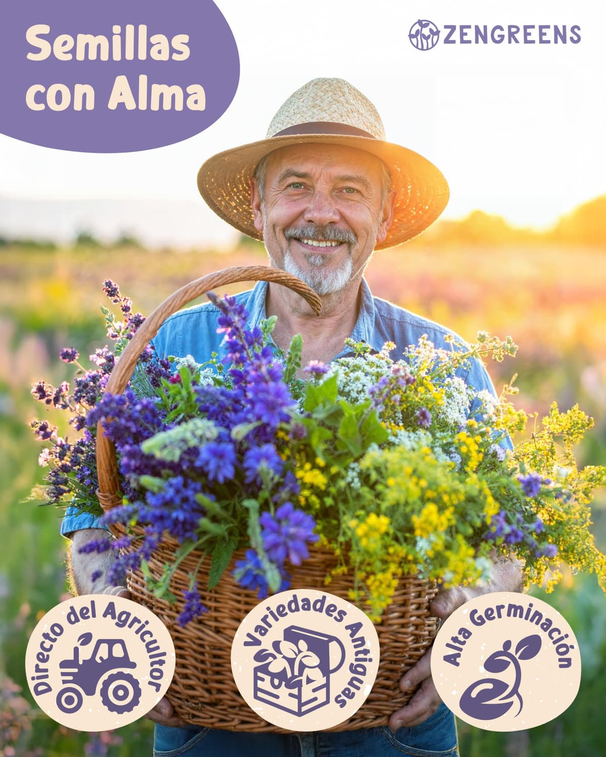 ZenGreens® - Set de semillas de hierbas medicinales y para infusiones eco - 10 variedades para cultivar fácilmente en el jardín, balcón o parterre elevado - Sementes verduras — view 2