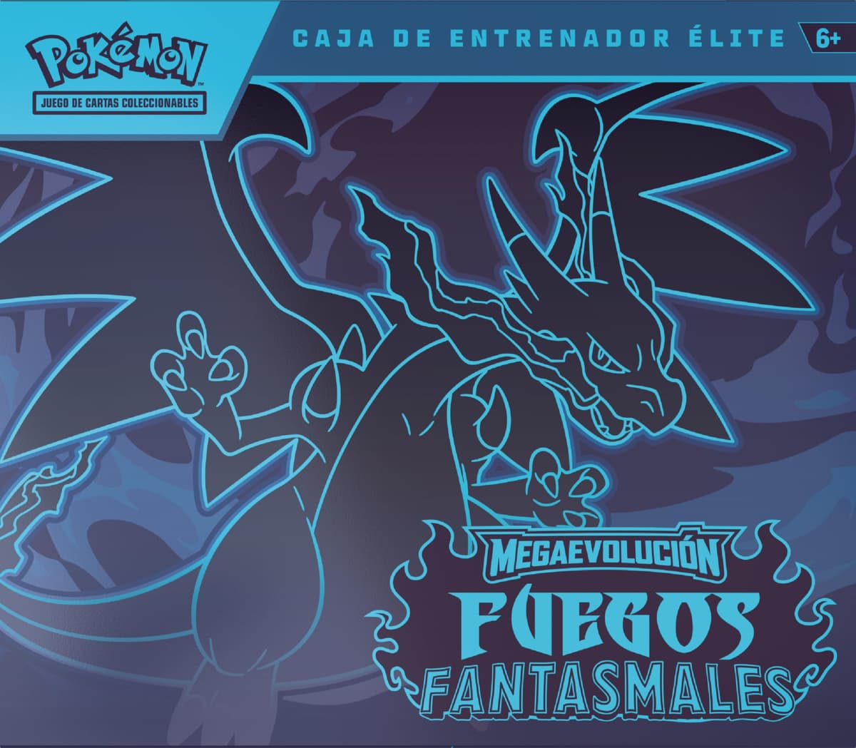 Pokémon: Caja de Entrenador Élite de Megaevolución-Fuegos Fantasmales de JCC Pokémon (1 Carta de promoción con ilustración expandida, 9 Sobres de Mejora y Accesorios prémium) — view 2