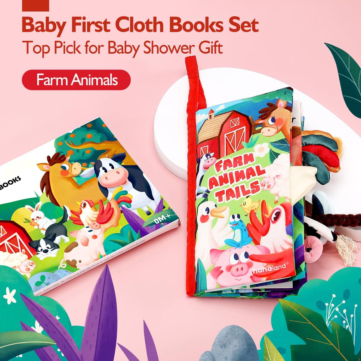 hahaland Baby Books 0-6 Months, Infant Tummy Time Toys High Contrast Sensory Baby Toys 6 to 12 Months Gift Christmas Stocking Stuffers for Boys Girls 0-3 Months Book Early Learning Stroller Toy — view 2